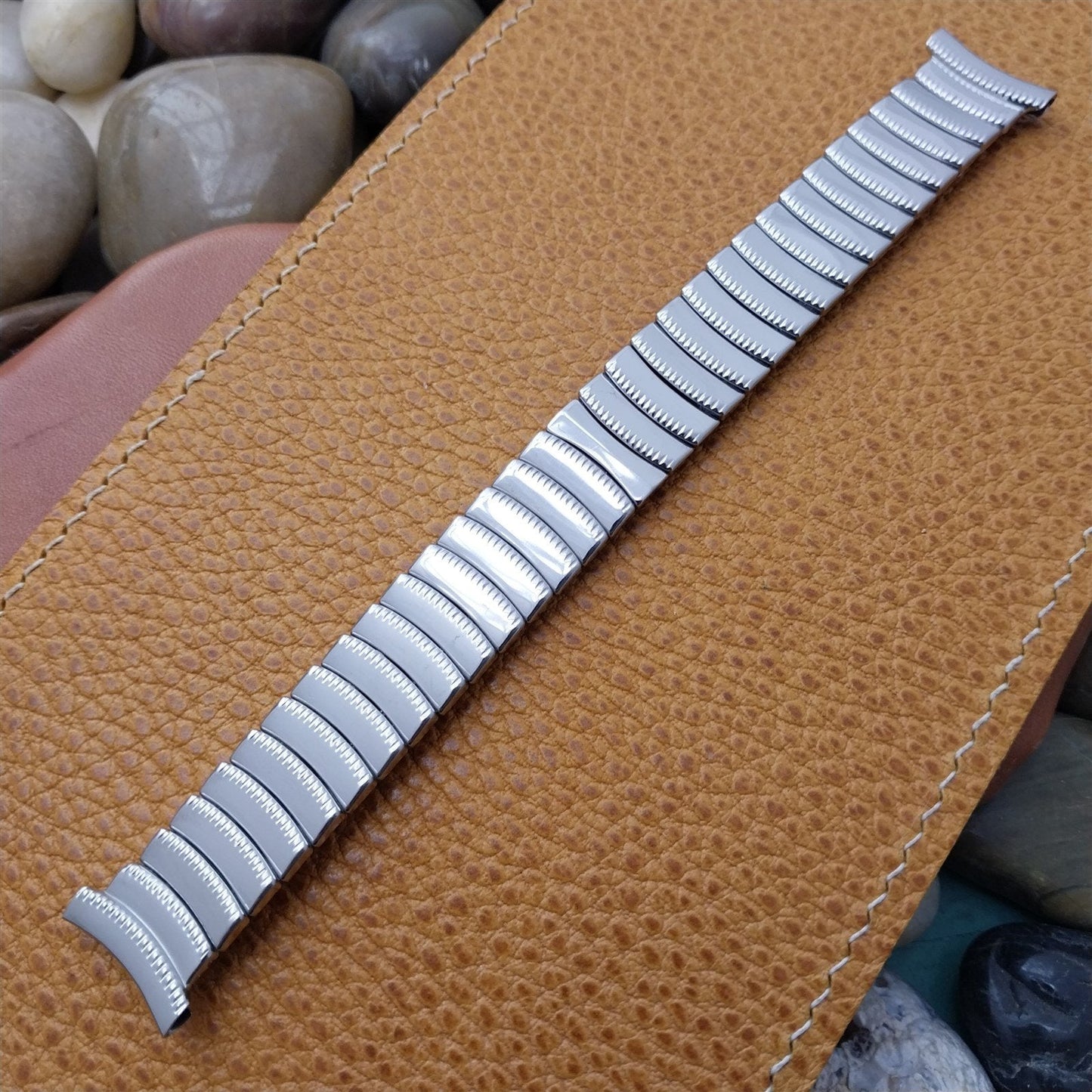 Stainless Steel Scissor-Expansion Long nos Foster USA 1950s Vintage Watch Band