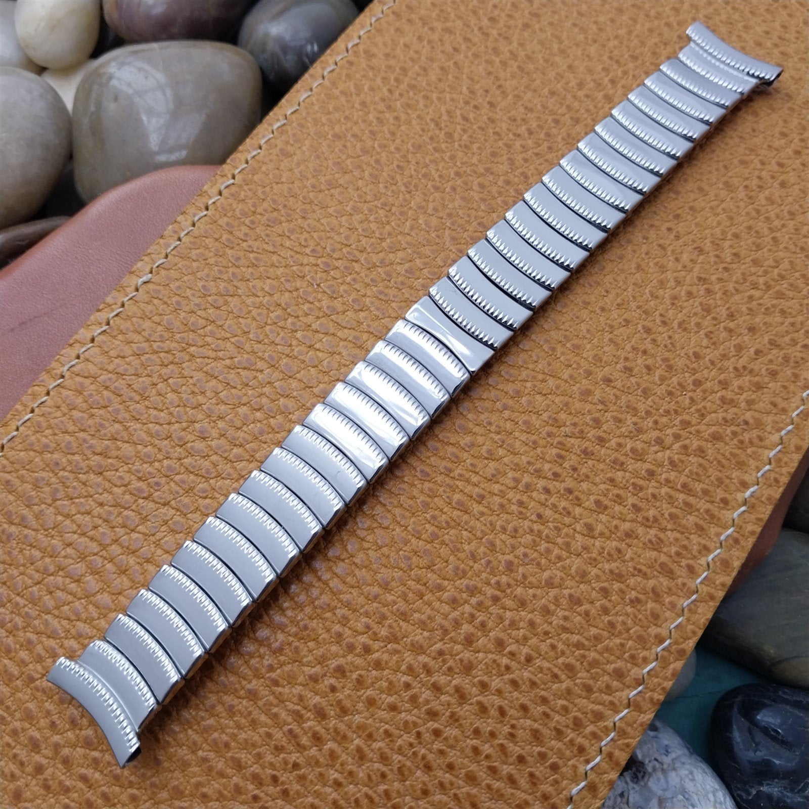 Stainless Steel Scissor-Expansion Long nos Foster USA 1950s Vintage Watch Band