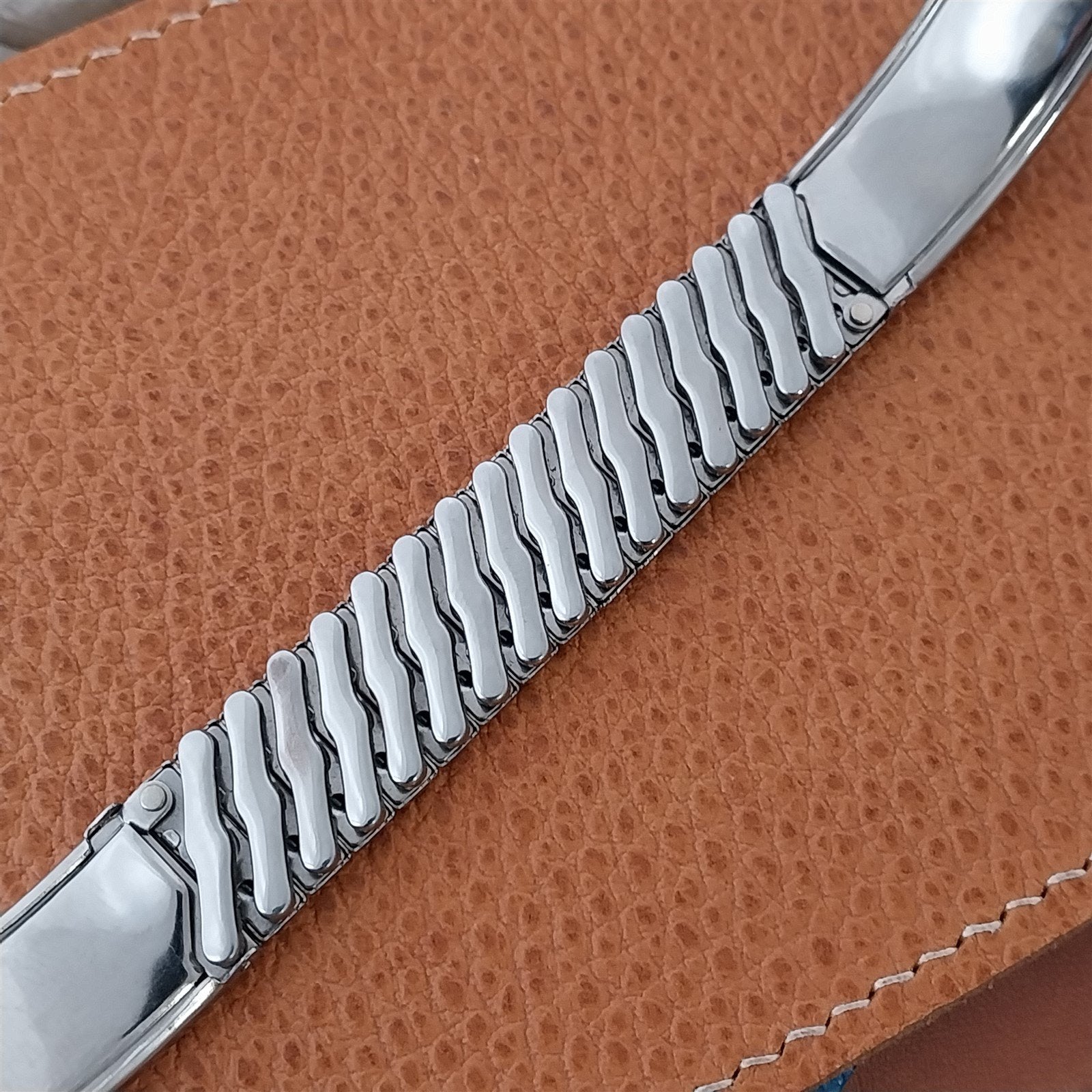 16mm 18mm 19mm Bretton Stainless Steel & Lizard 1940s Unused Vintage Watch Band