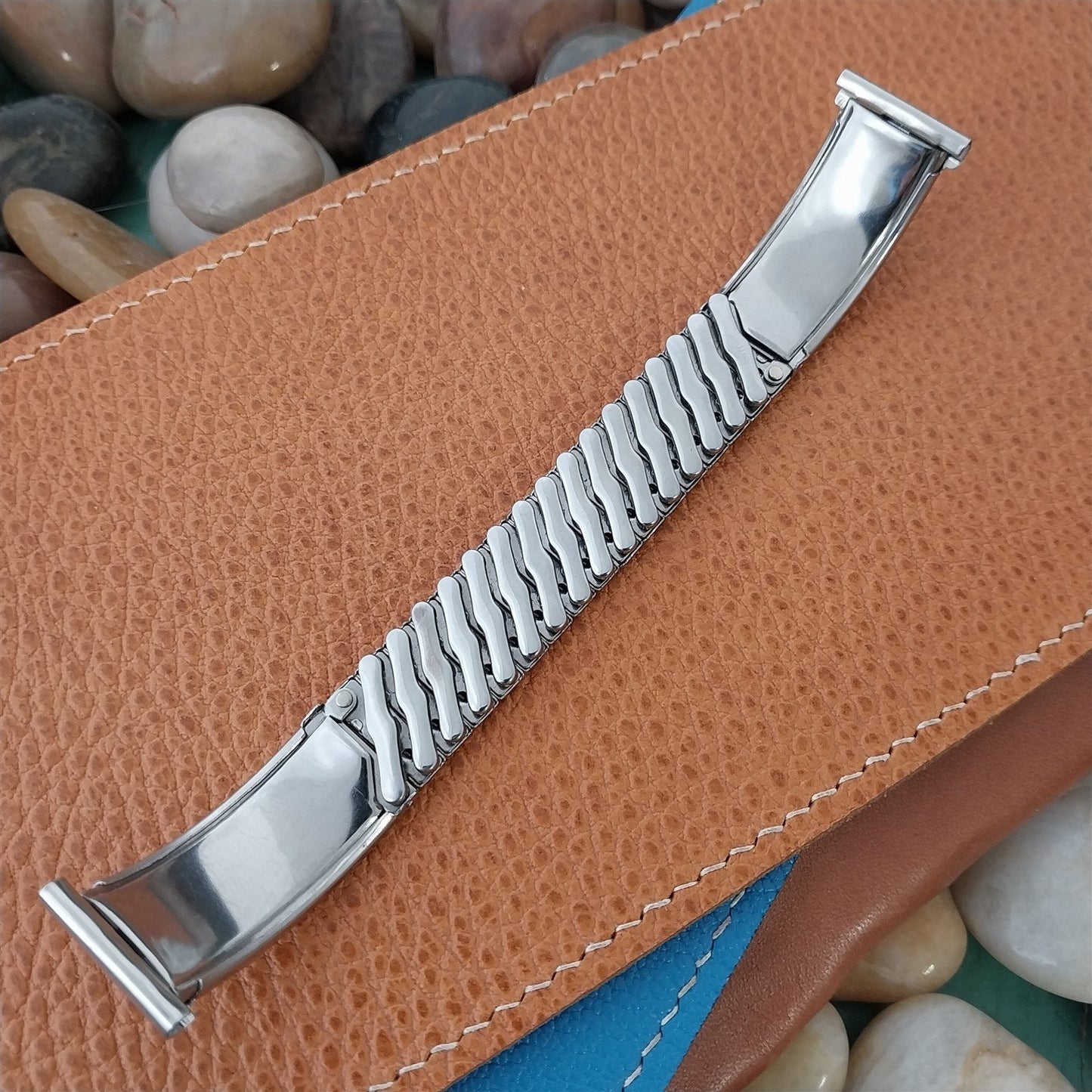 16mm 18mm 19mm Bretton Stainless Steel & Lizard 1940s Unused Vintage Watch Band