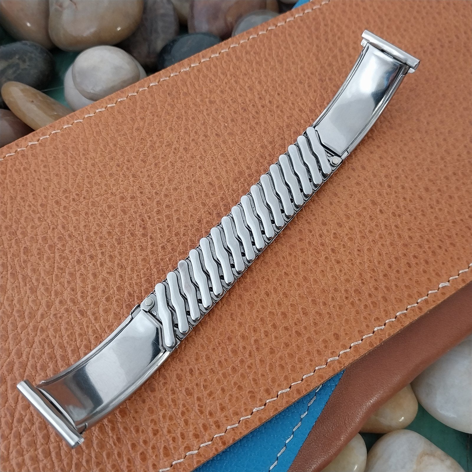 16mm 18mm 19mm Bretton Stainless Steel & Lizard 1940s Unused Vintage Watch Band