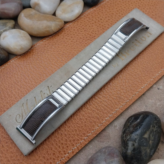 Vintage Bretton 16mm 18mm 19mm Stainless Steel & Lizard 1940s Unused Watch Band