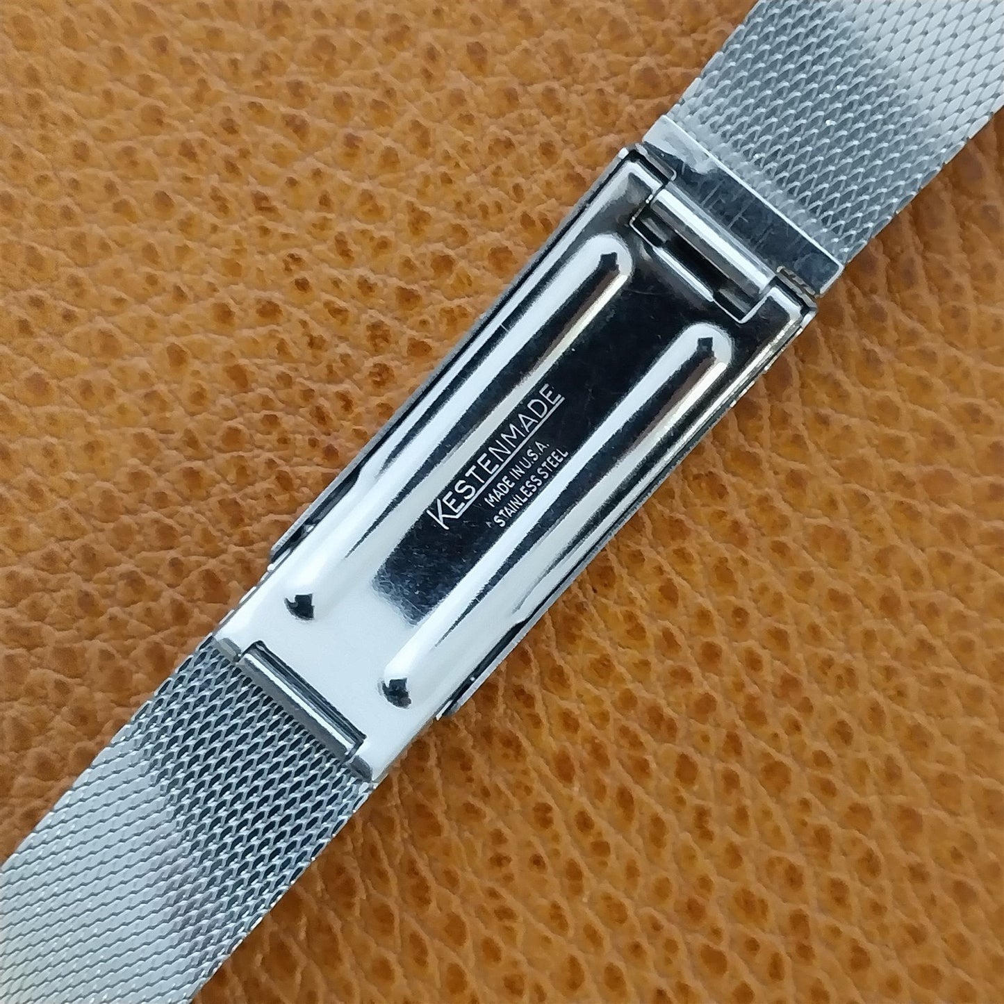 Vintage 19mm 18mm 1960s Classic Stainless Steel Mesh Watch Band Kestenmade USA