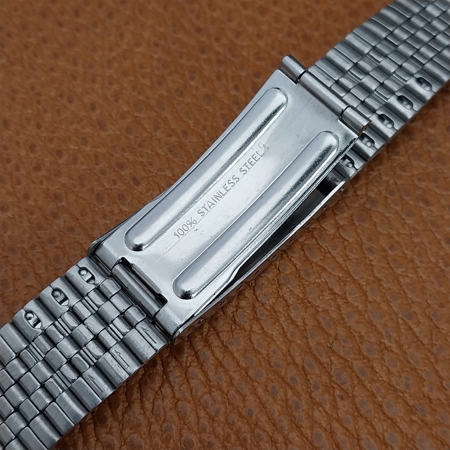 18mm 1970s Vintage Stainless Steel Classic Flared NOS Unused Watch Band