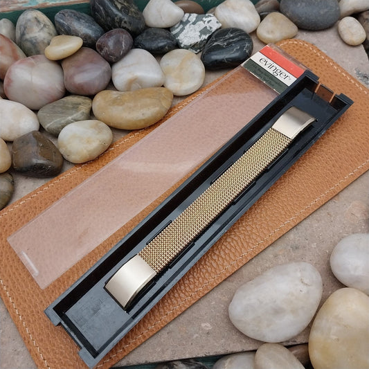 Vintage 18mm 19mm 14k Gold HGE Expansion Mesh Evinger USA Unused Watch Band