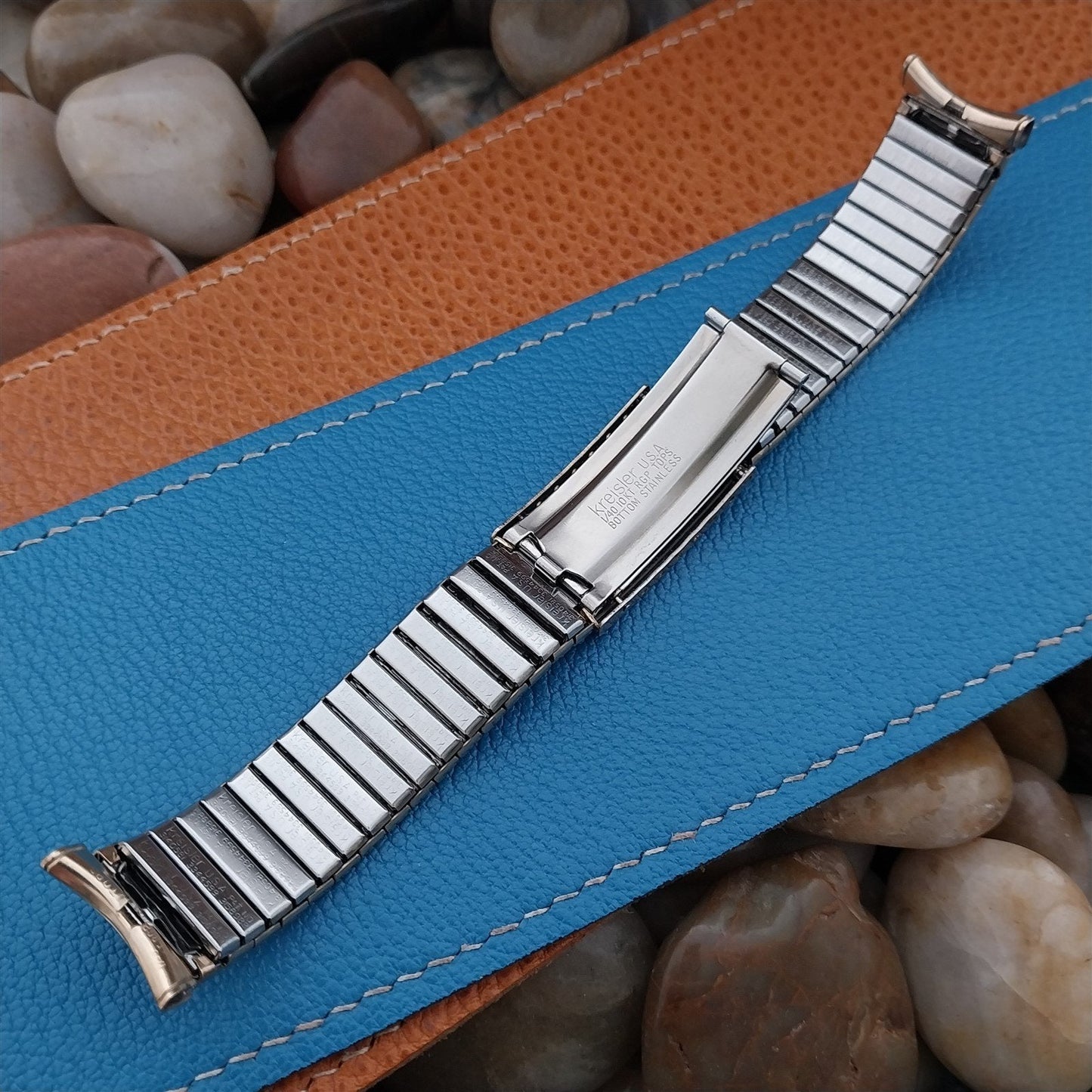 19mm 18mm 17mm Kreisler Gold rgp Expansion Deployant 1960s Vintage Watch Band