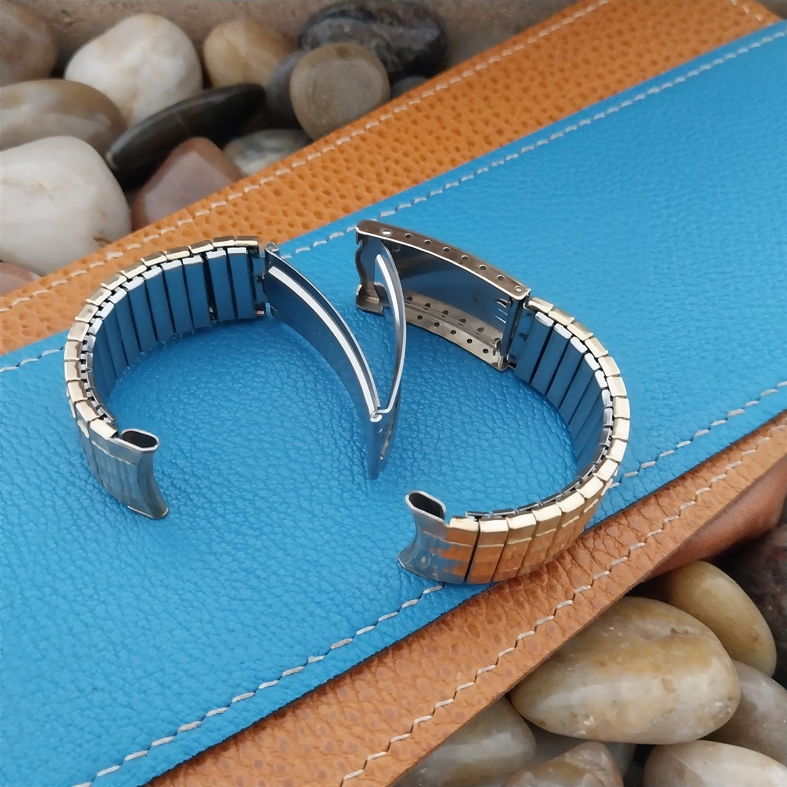 19mm 18mm 17mm Kreisler Gold rgp Expansion Deployant 1960s Vintage Watch Band