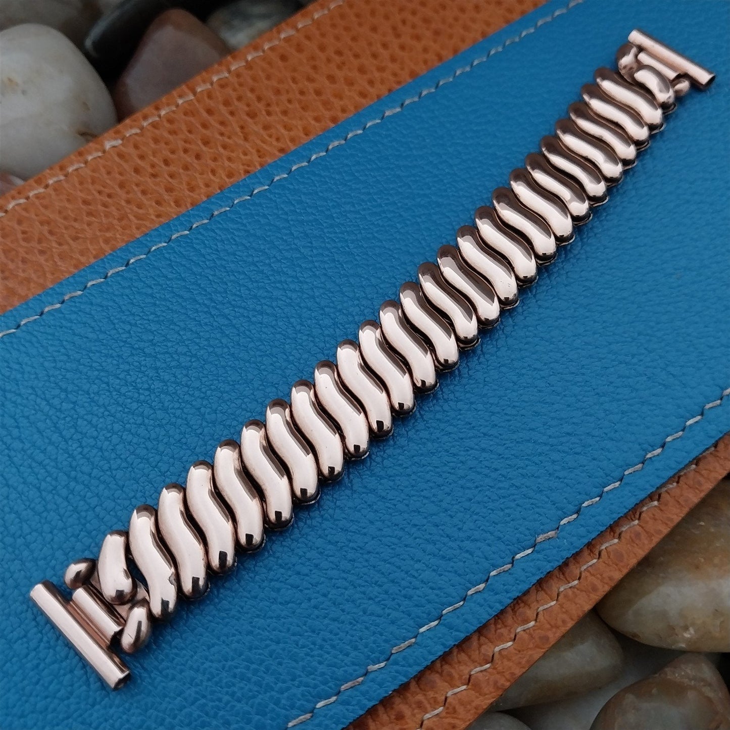 Vintage 1940s 16mm 15mm 14mm Rose Gold-Filled Short Expansion Unused Watch Band