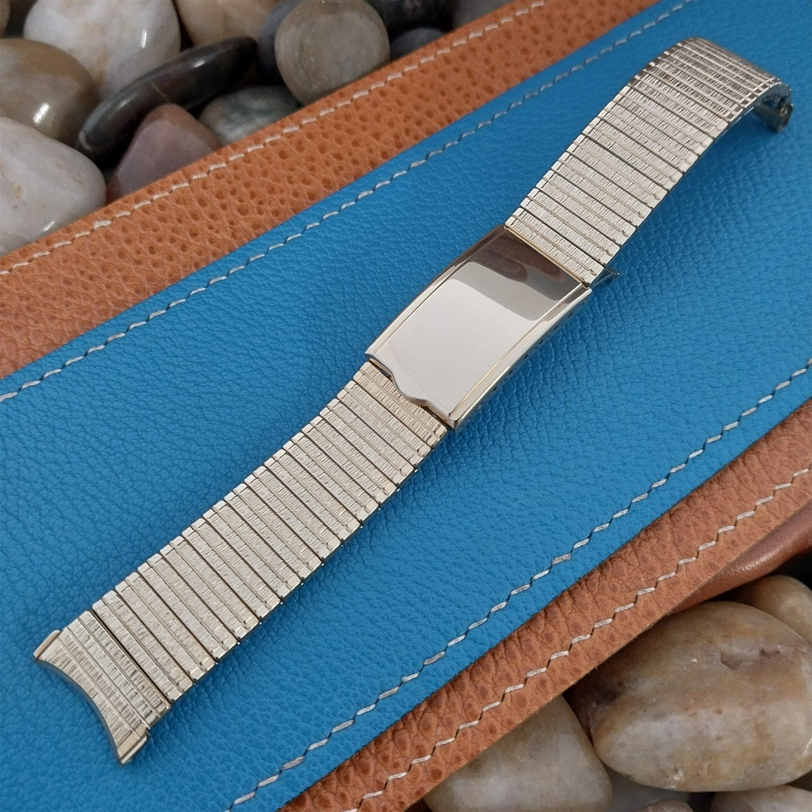 Vintage 1960s 19mm 18mm Kreisler Gold rgp Deployment Stretch Unused Watch Band