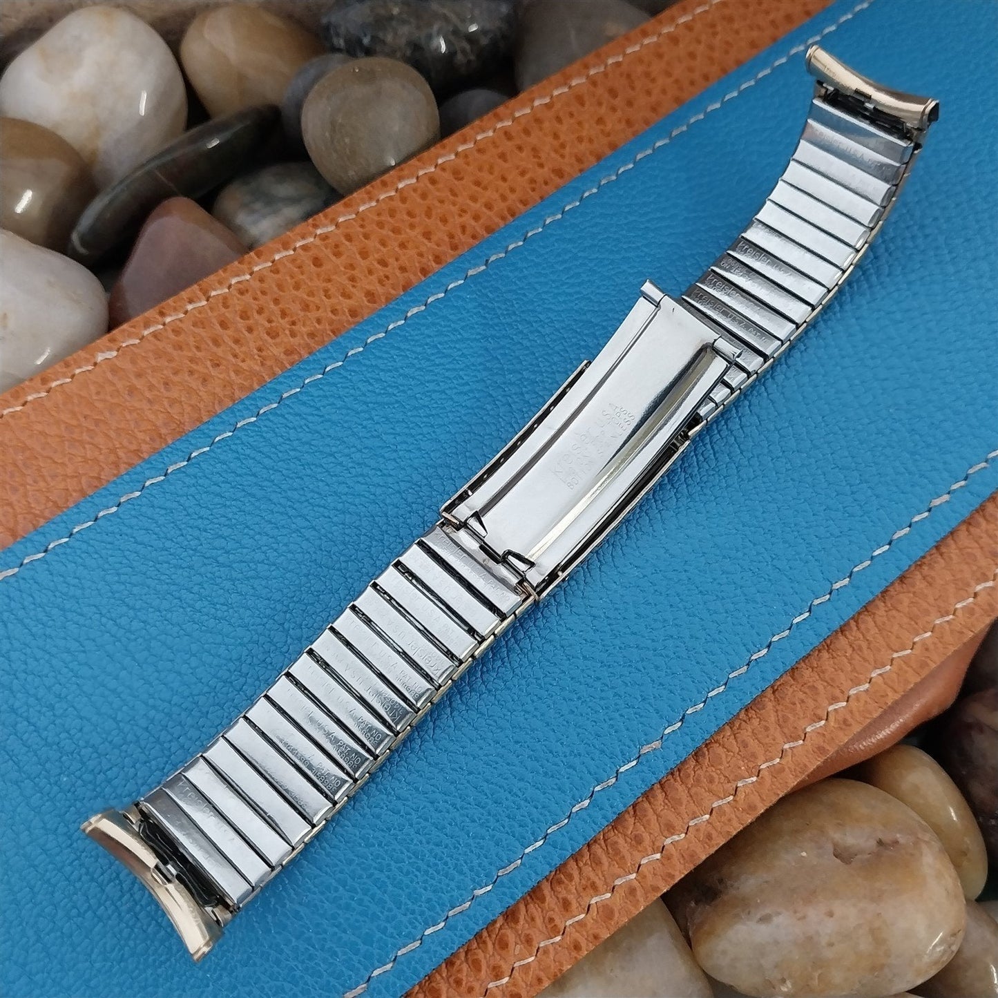 Vintage 1960s 19mm 18mm Kreisler Gold rgp Deployment Stretch Unused Watch Band