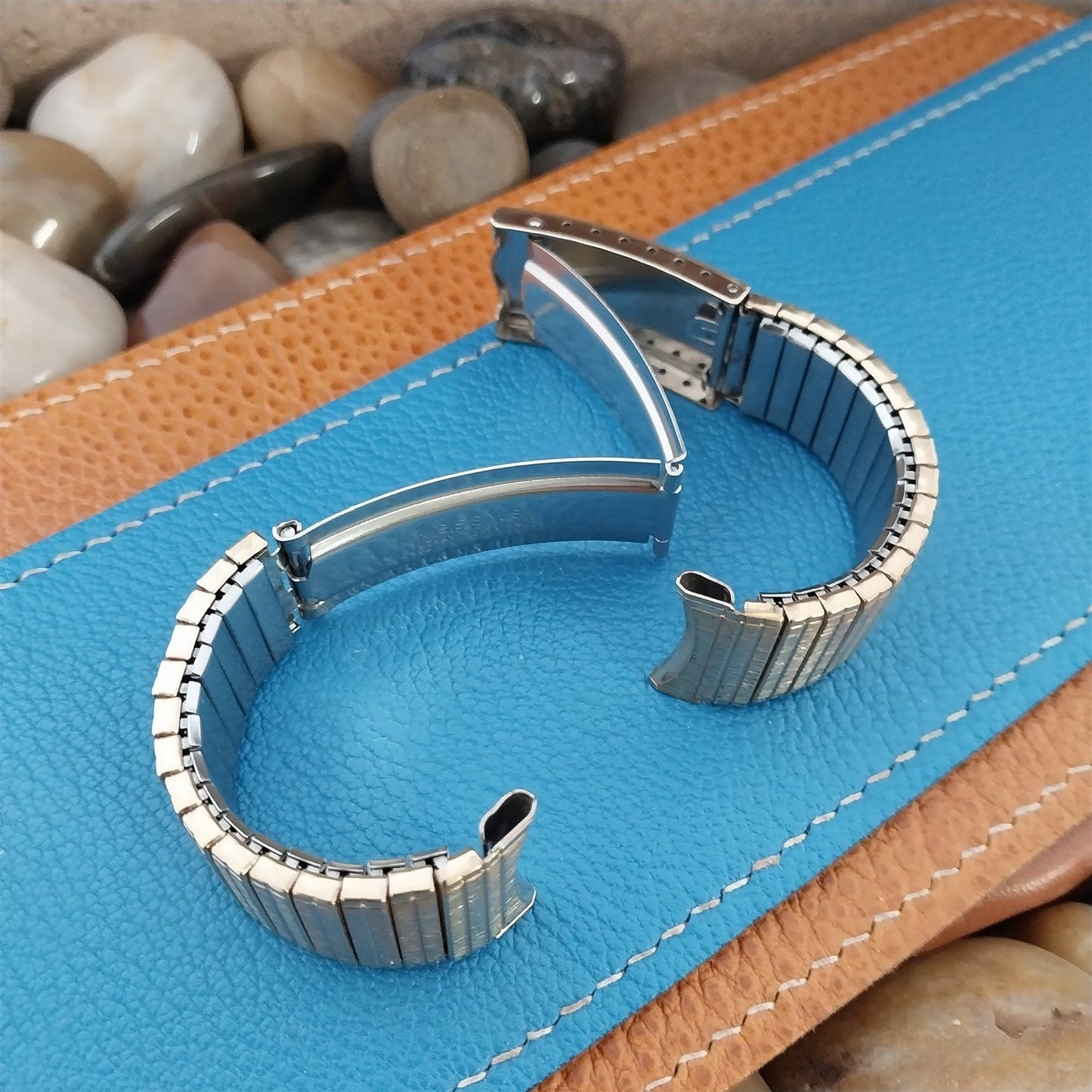 Vintage 1960s 19mm 18mm Kreisler Gold rgp Deployment Stretch Unused Watch Band