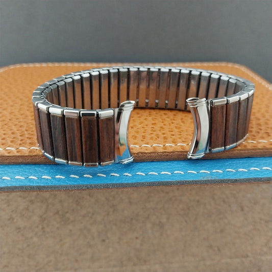 18mm 19mm Kreisler Ponderosa Woodgrain & Stainless nos Unused Vintage Watch Band