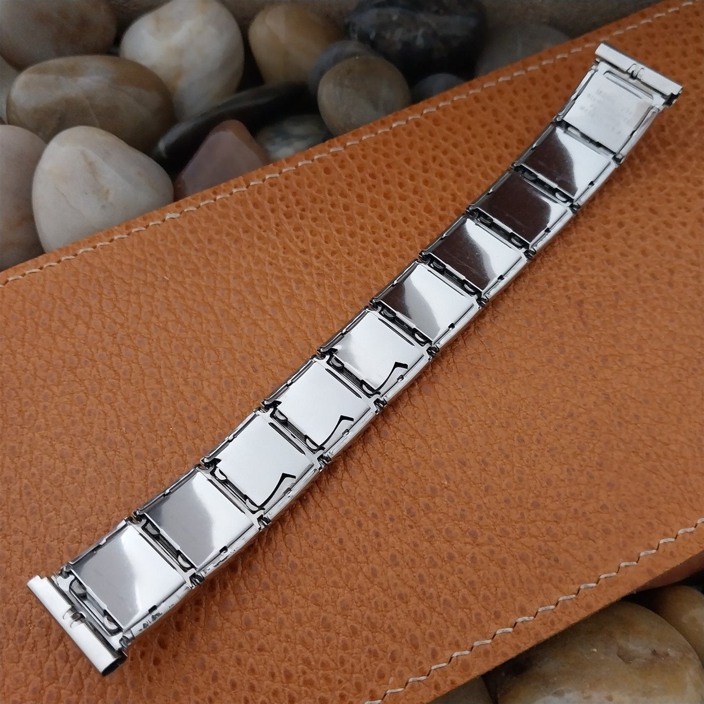 Mark VII USA Stainless Steel & Black 1950s Vintage Watch Band 16mm 18mm 19mm