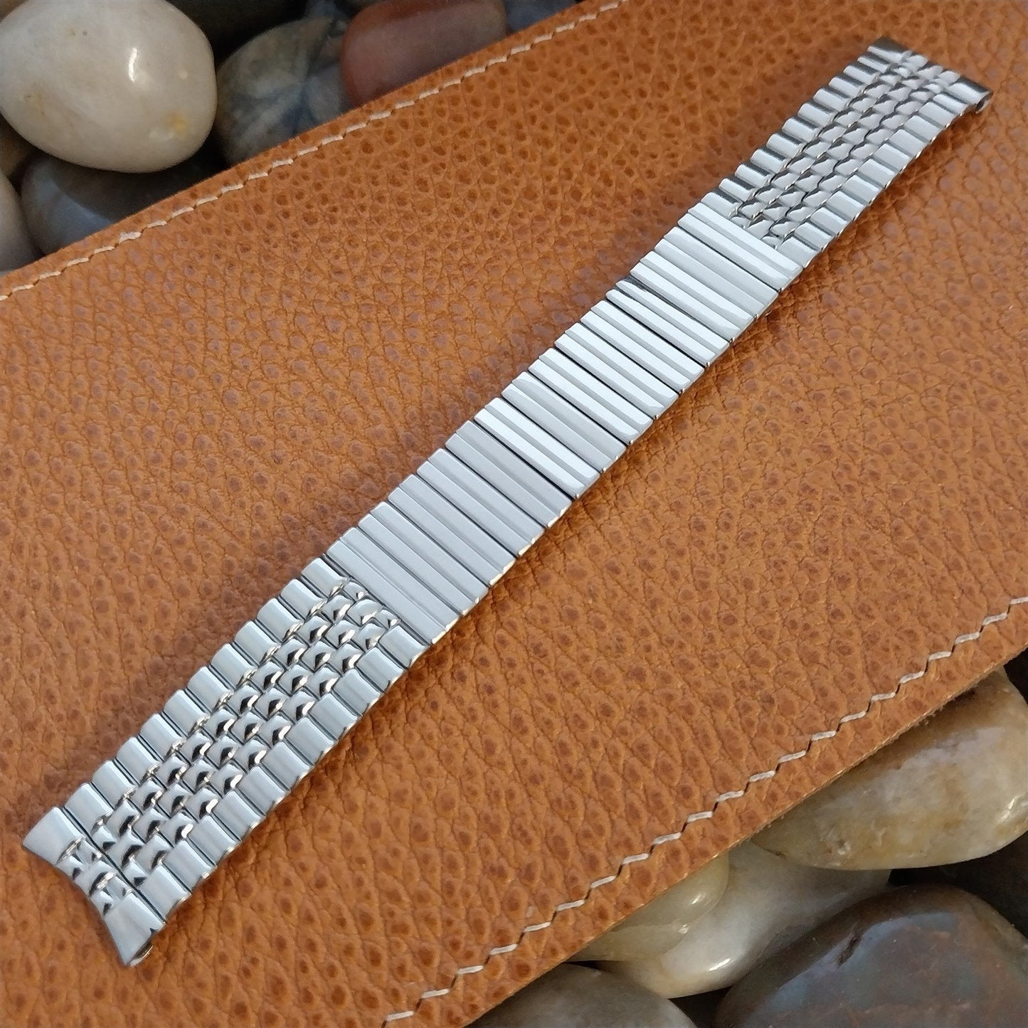 17.2mm Beads of Rice Kestenmade Stainless Steel 1950s Vintage Watch Band