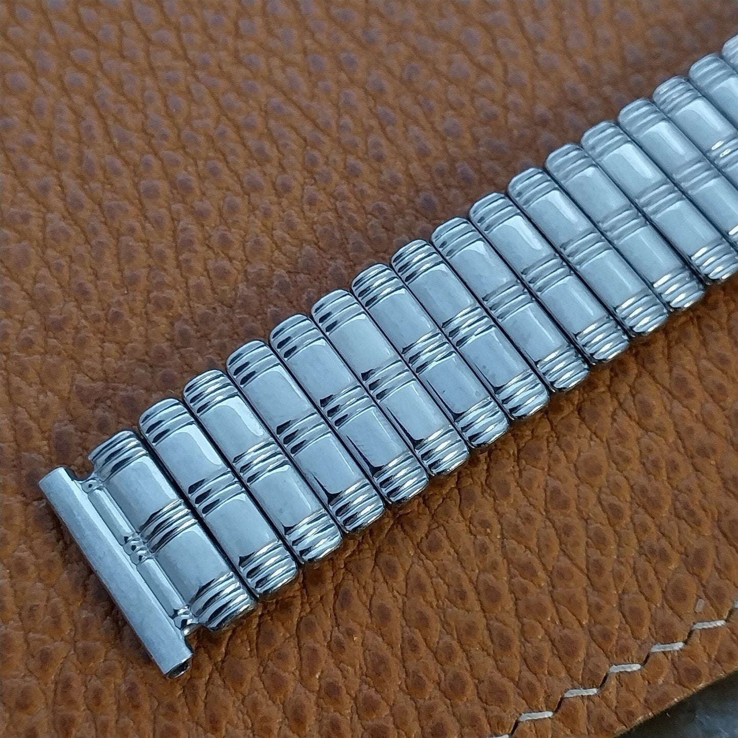 Vintage 1940s Kestenmade Atlas Wide Stainless Steel Short nos Classic Watch Band