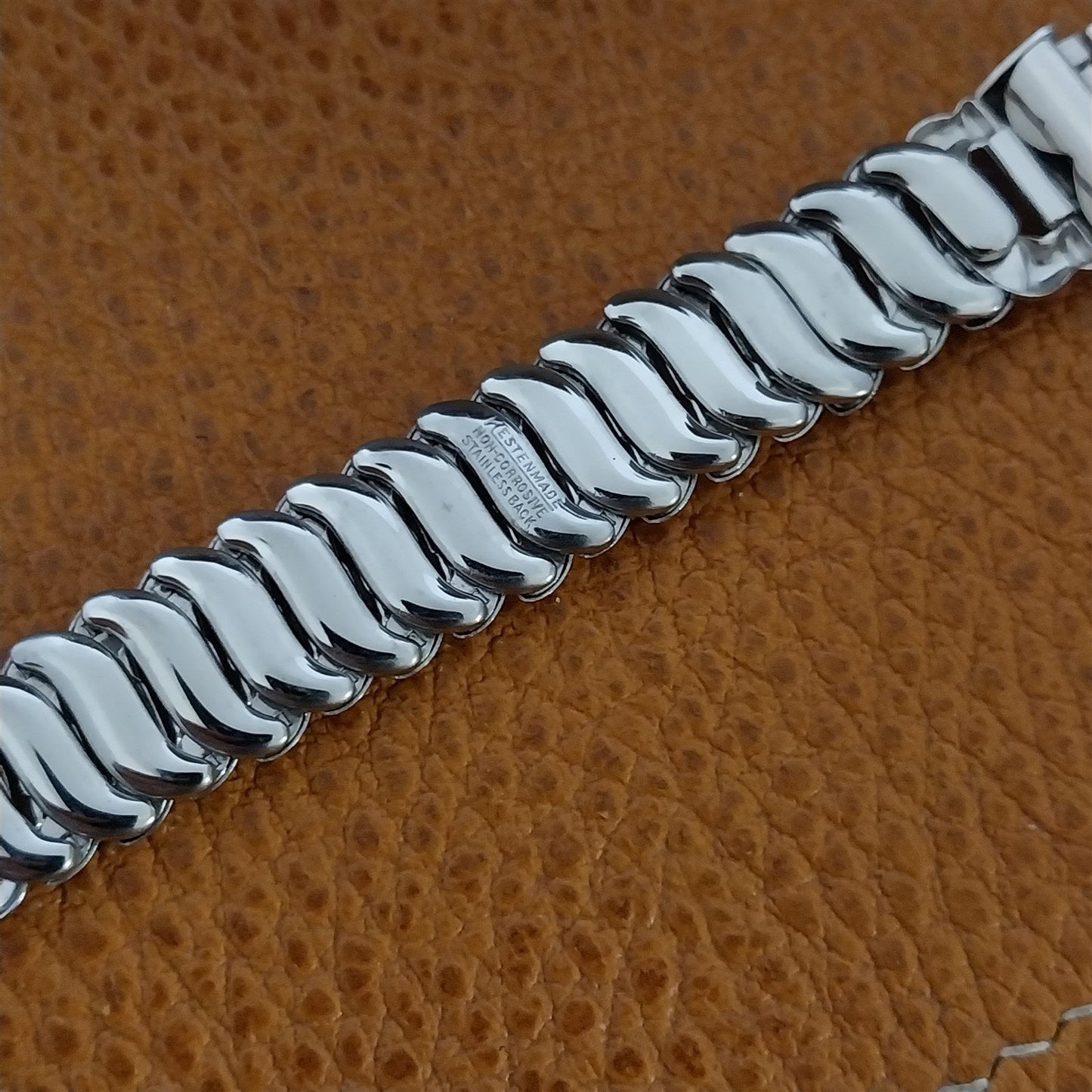 5/8" 12k White Gold-Filled Mesh Kestenmade Unused nos 1940s Vintage Watch Band