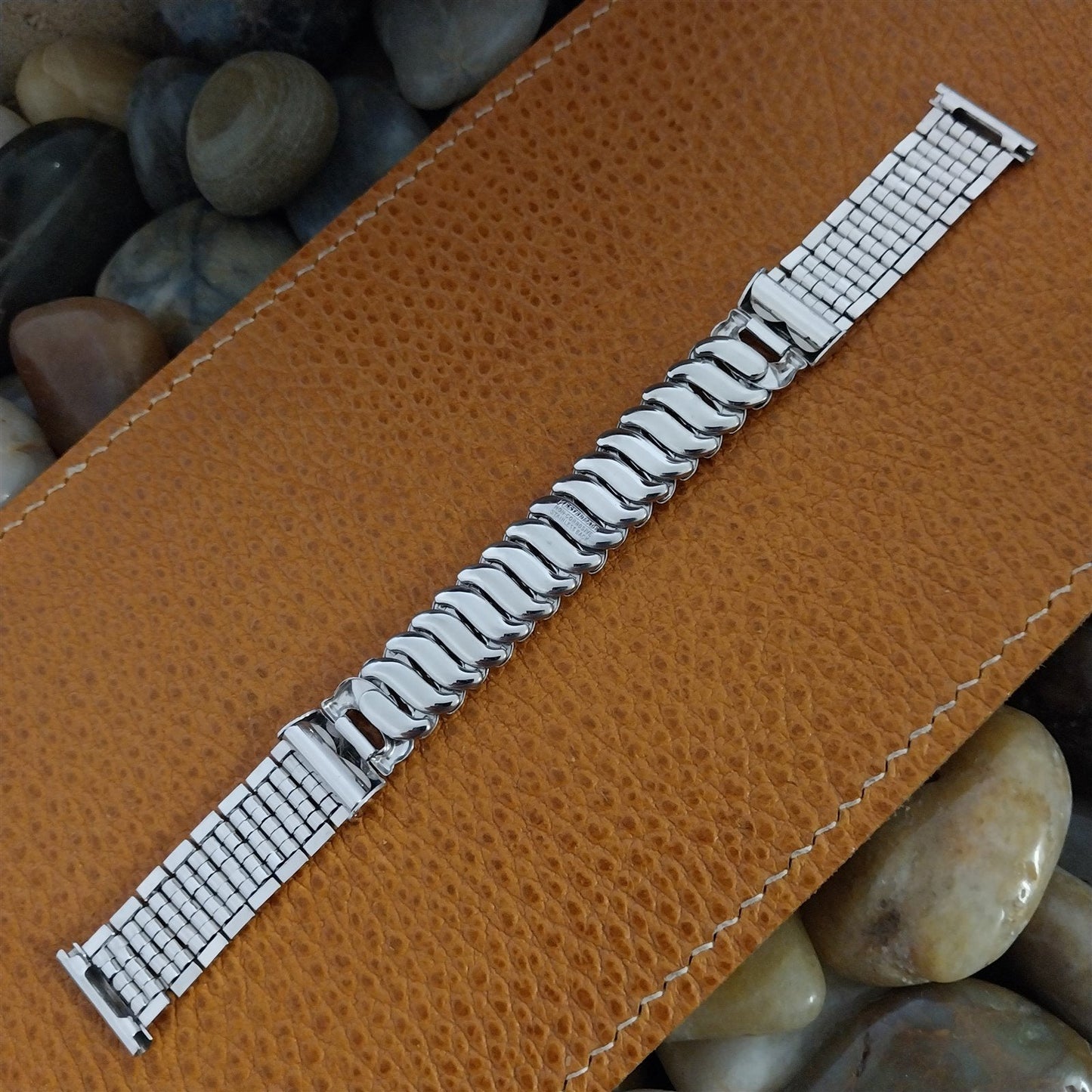 5/8" 12k White Gold-Filled Mesh Kestenmade Unused nos 1940s Vintage Watch Band