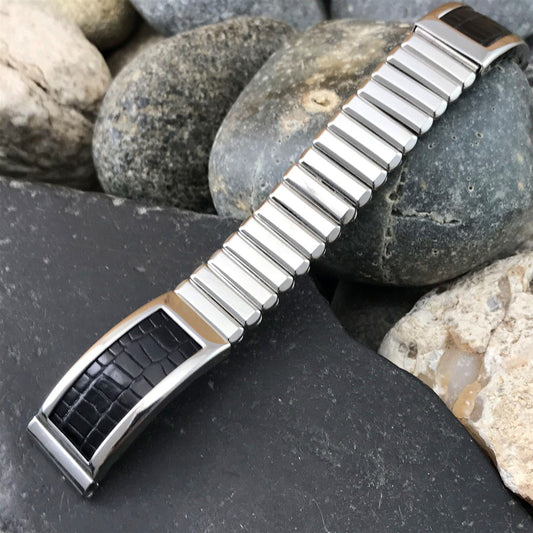 Stainless Steel & Lizard 5/8" 1950s Kestenmade USA Unused Vintage Watch Band