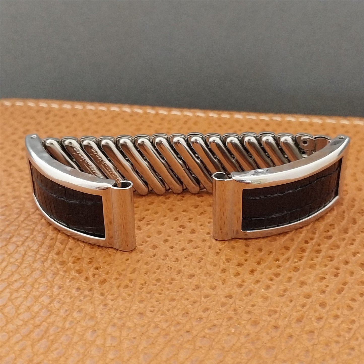 Stainless Steel & Lizard 5/8" 1950s Kestenmade USA Unused Vintage Watch Band