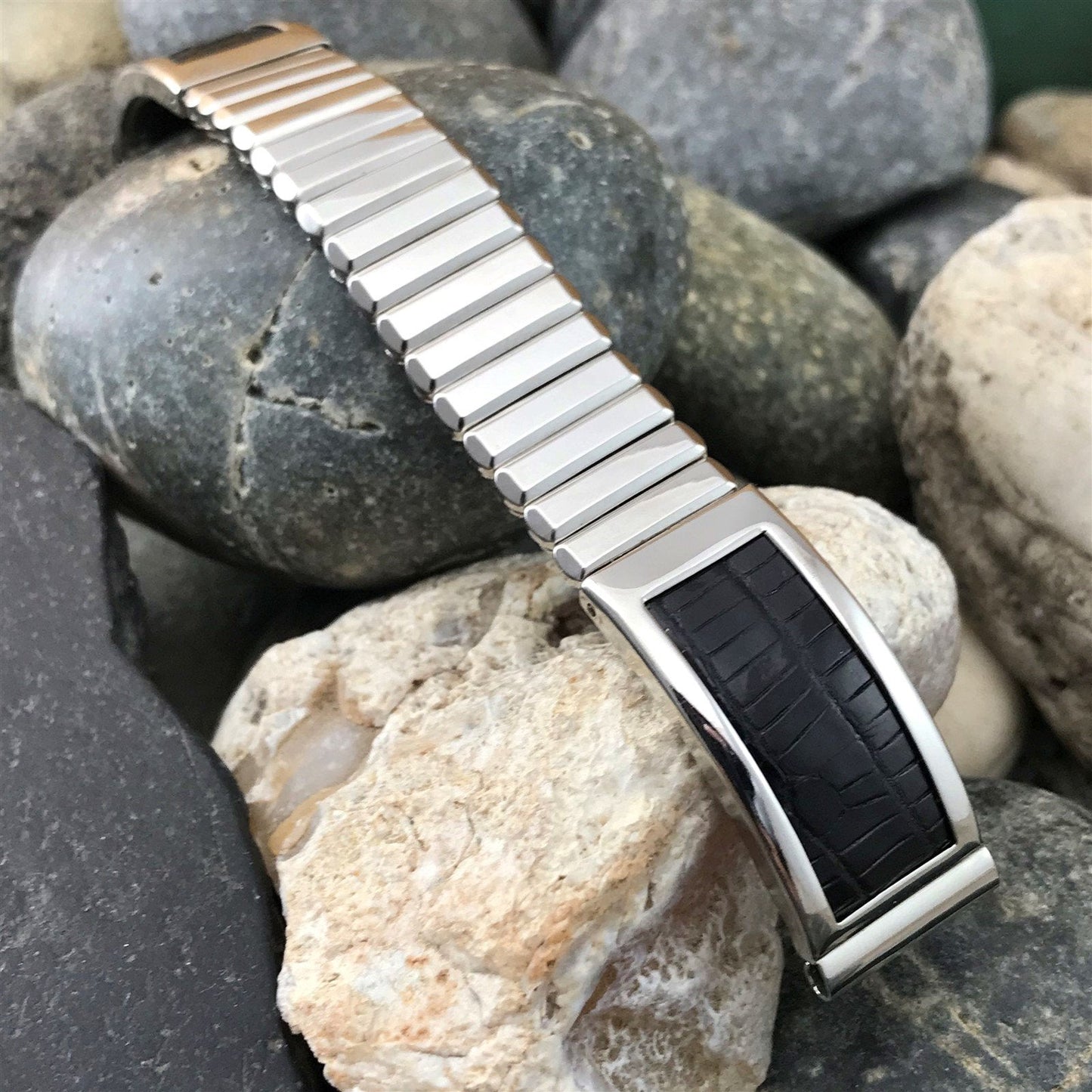 Stainless Steel & Lizard 5/8" 1950s Kestenmade USA Unused Vintage Watch Band