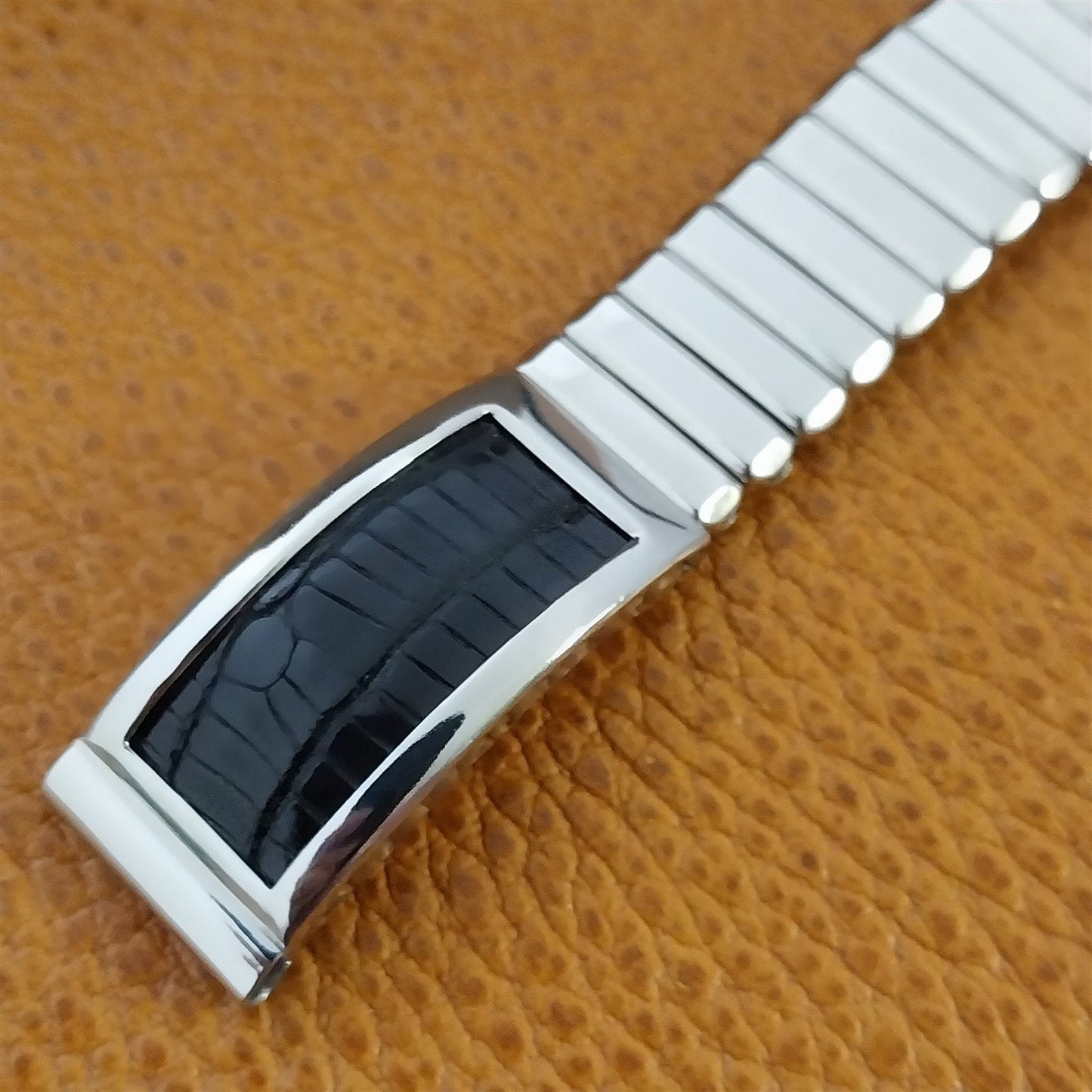 Stainless Steel & Lizard 5/8" 1950s Kestenmade USA Unused Vintage Watch Band