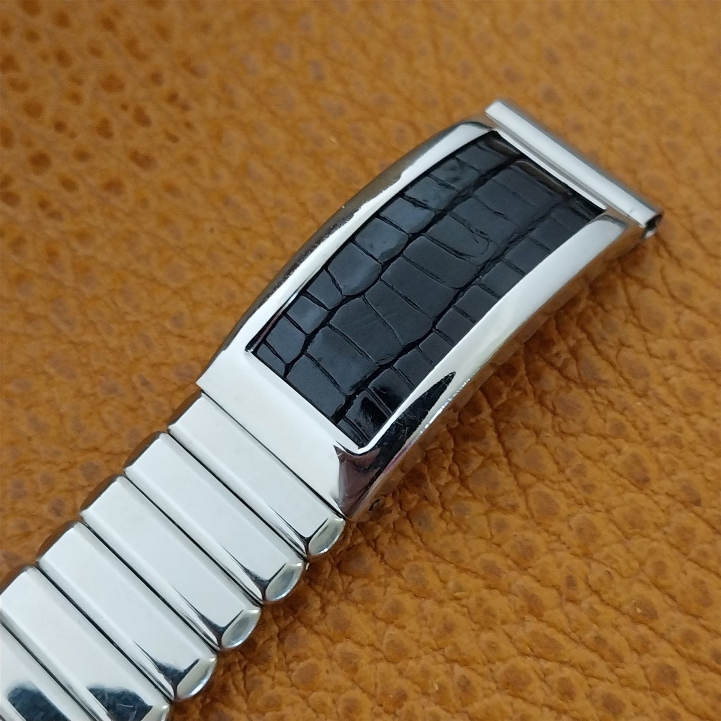 Stainless Steel & Lizard 5/8" 1950s Kestenmade USA Unused Vintage Watch Band