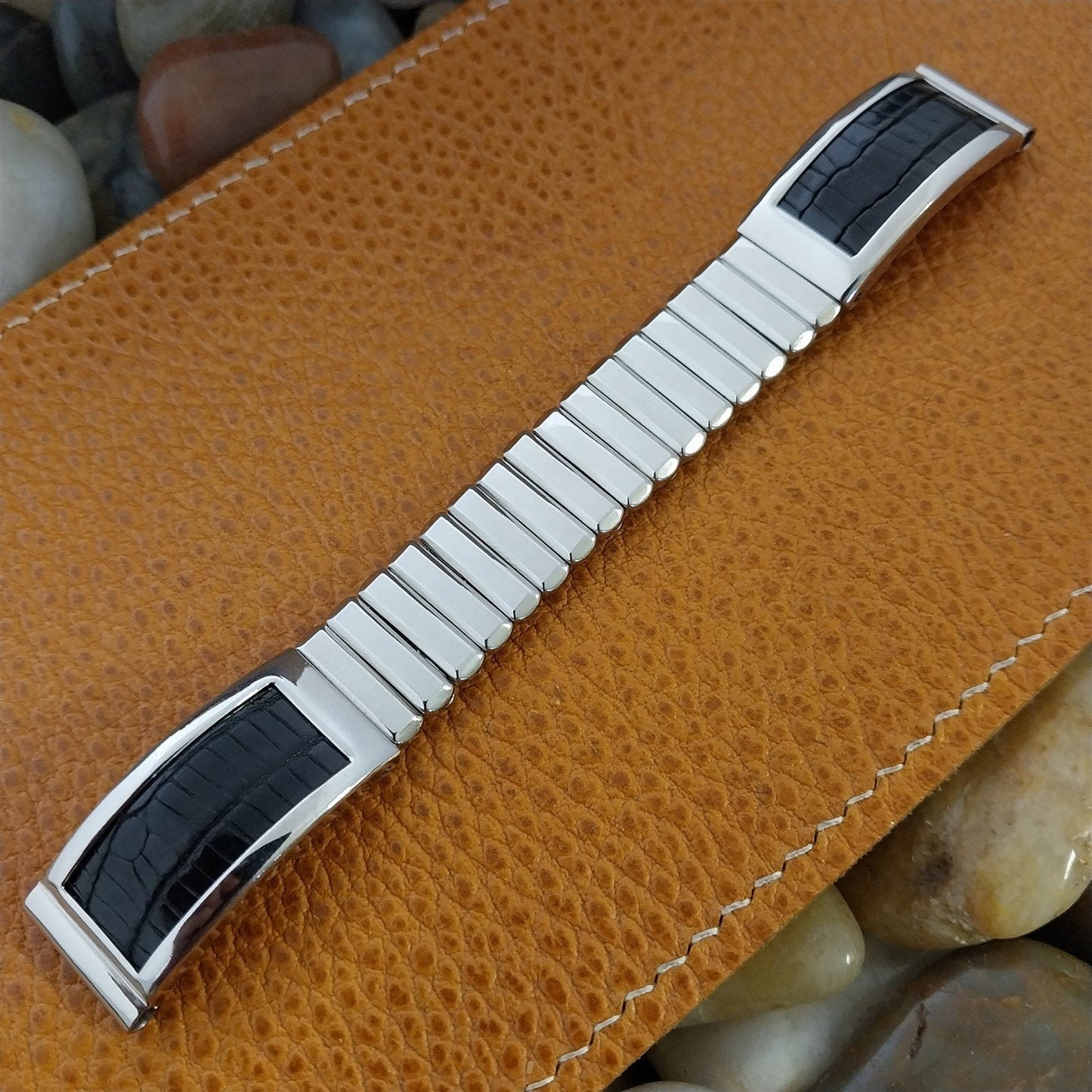 Stainless Steel & Lizard 5/8" 1950s Kestenmade USA Unused Vintage Watch Band