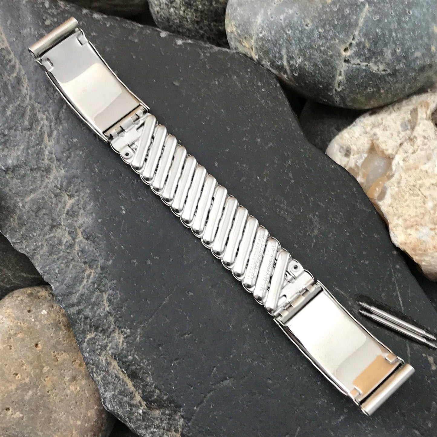 Stainless Steel & Lizard 5/8" 1950s Kestenmade USA Unused Vintage Watch Band