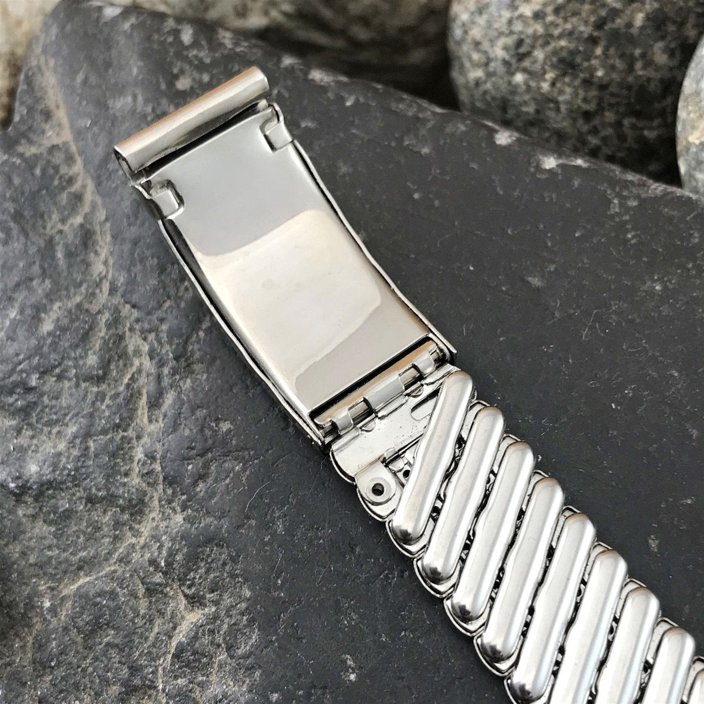 Stainless Steel & Lizard 5/8" 1950s Kestenmade USA Unused Vintage Watch Band