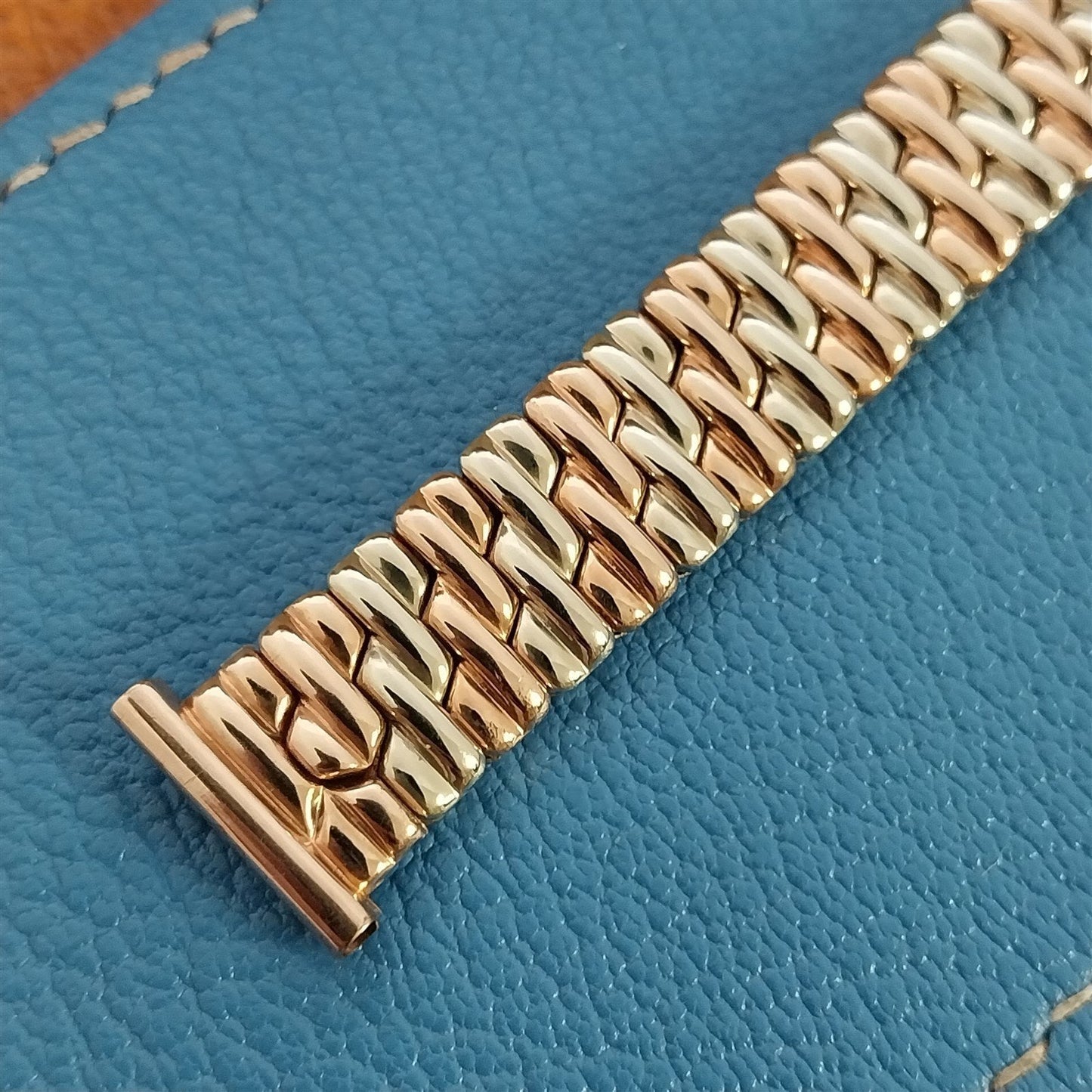 1940s Harwood 5/8 White & Rose Gold Filled Expansion nos Vintage Watch Band