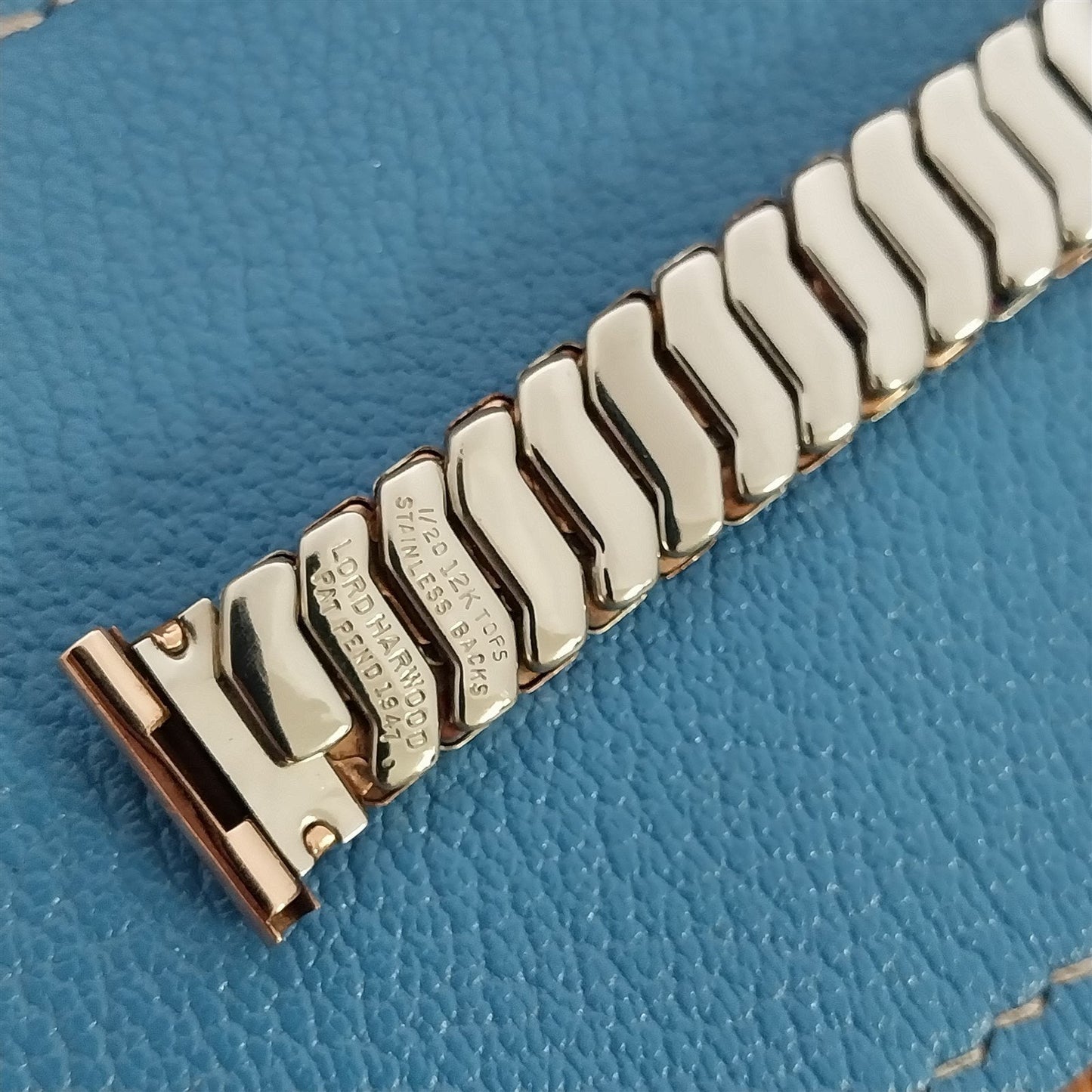 1940s Harwood 5/8 White & Rose Gold Filled Expansion nos Vintage Watch Band