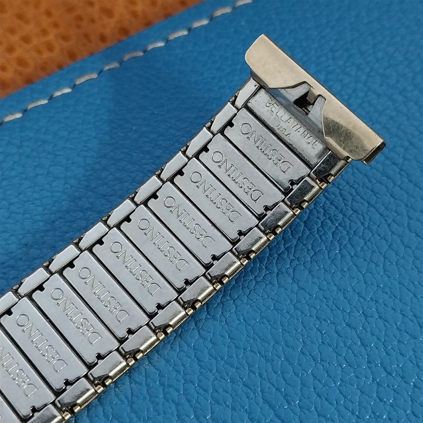 Destino Gold-Filled Black & Red Uniflex USA 1960s nos Vintage Watch Band