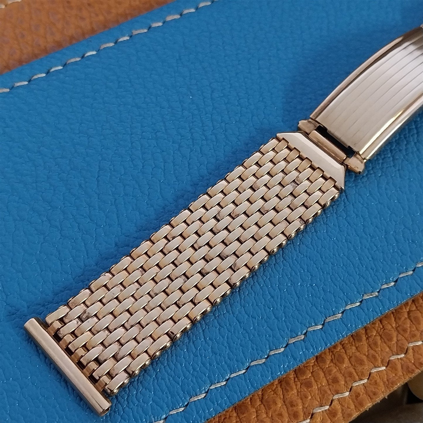 1940s Wide Kreisler Rose Gold-Filled Basketweave Mesh Unused Vintage Watch Band