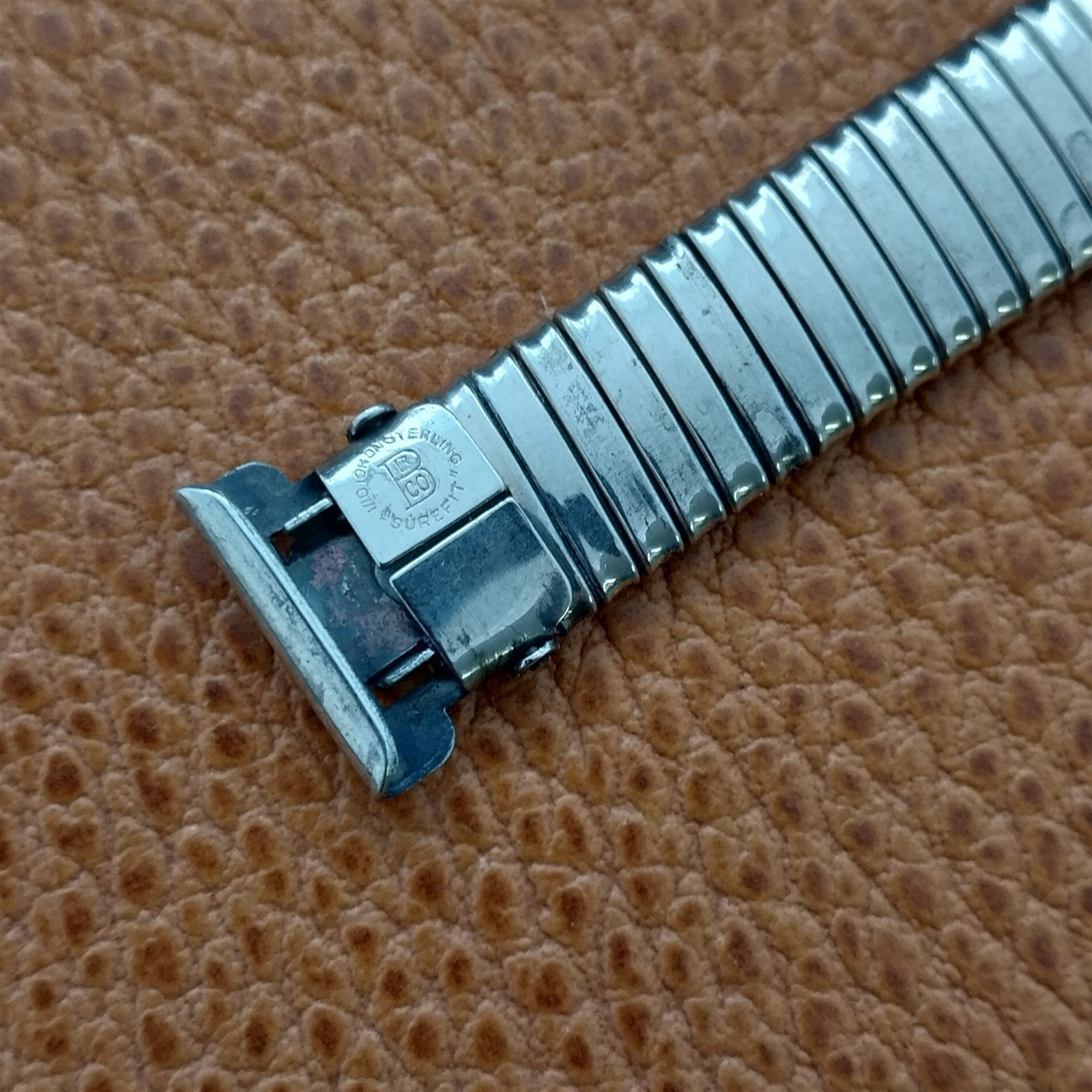 5/8" Bliss USA 10k White Gold-Filled On Sterling Wire Lug Vintage Watch Band