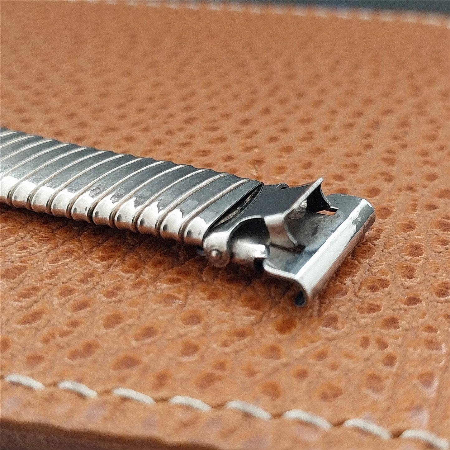 5/8" Bliss USA 10k White Gold-Filled On Sterling Wire Lug Vintage Watch Band