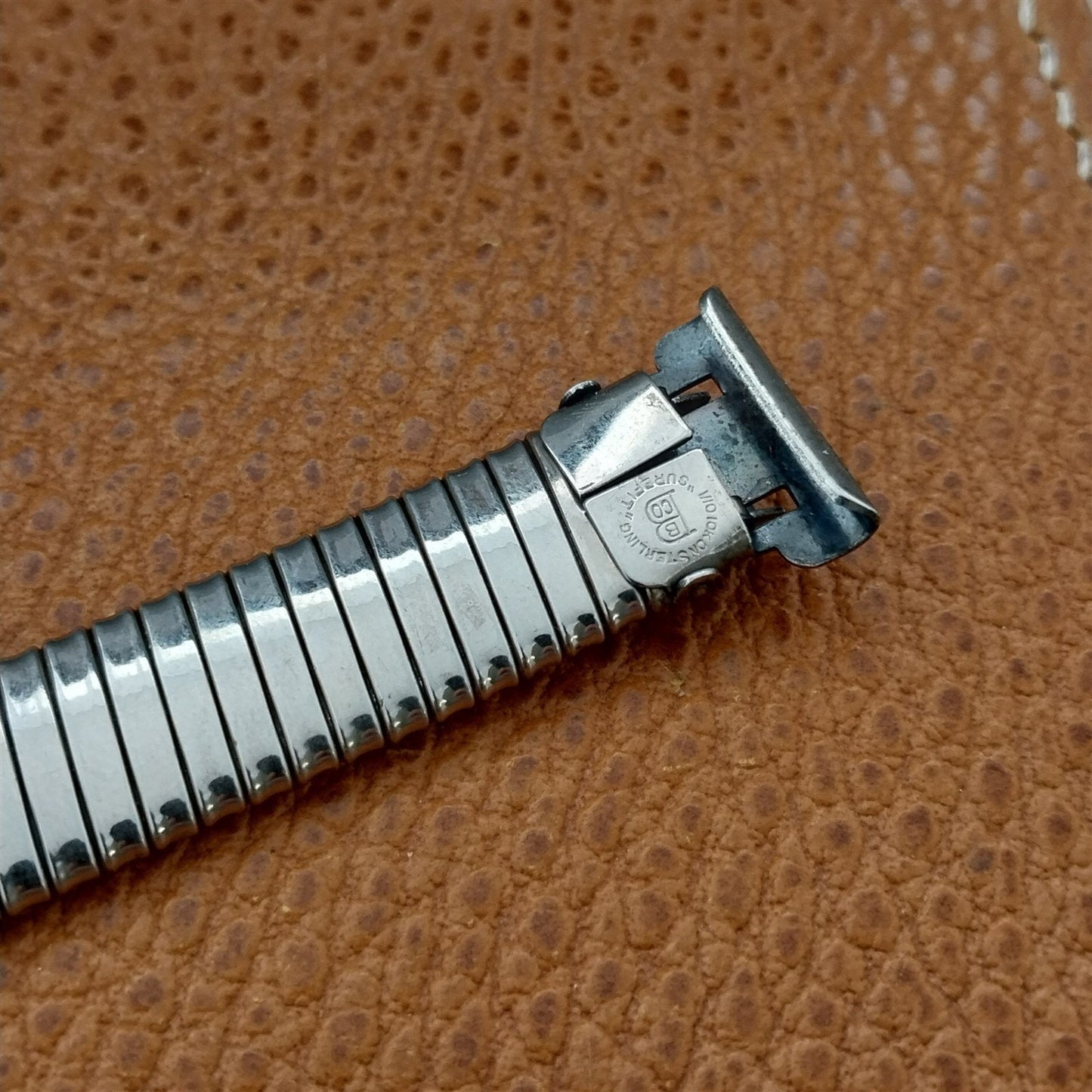 5/8" Bliss USA 10k White Gold-Filled On Sterling Wire Lug Vintage Watch Band