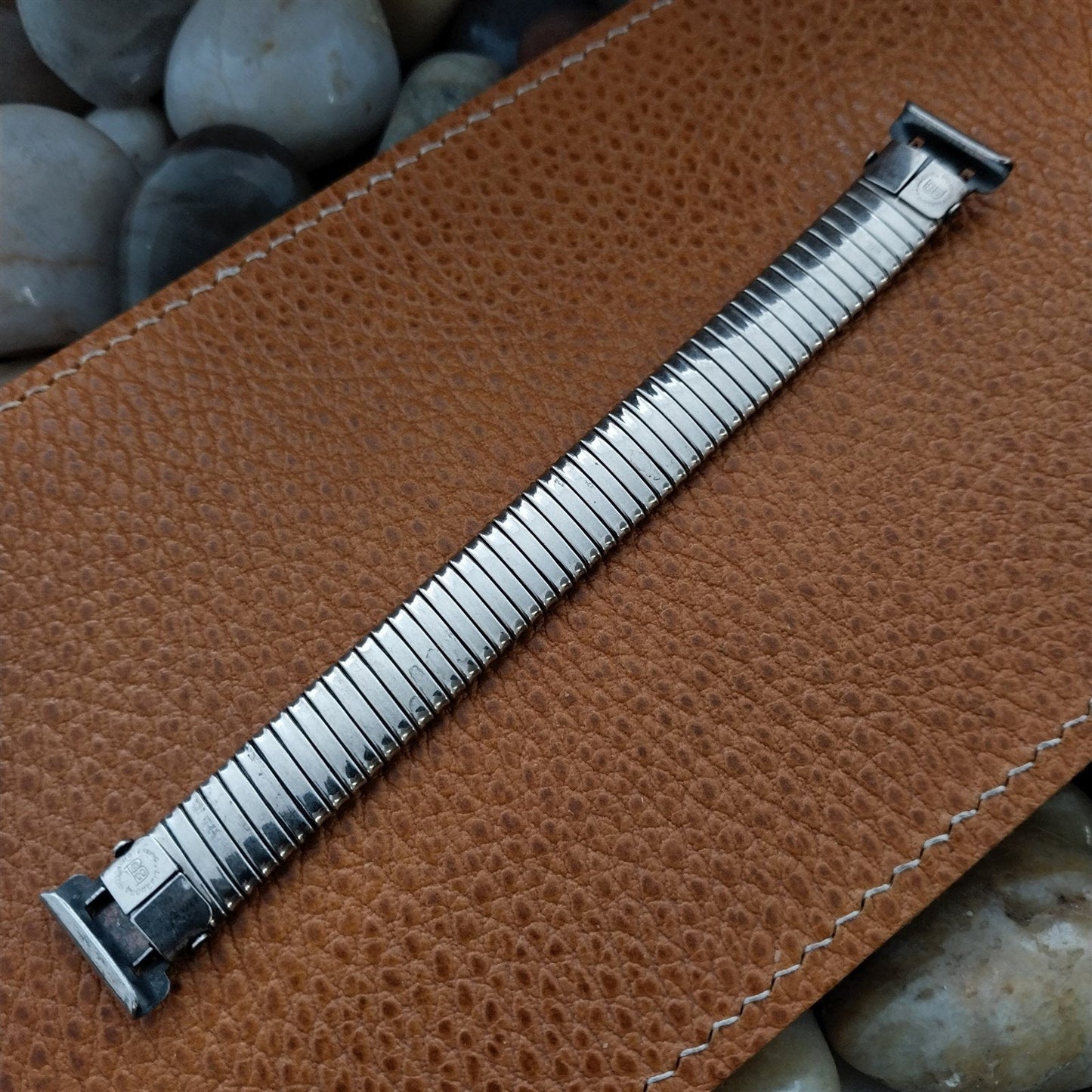 5/8" Bliss USA 10k White Gold-Filled On Sterling Wire Lug Vintage Watch Band