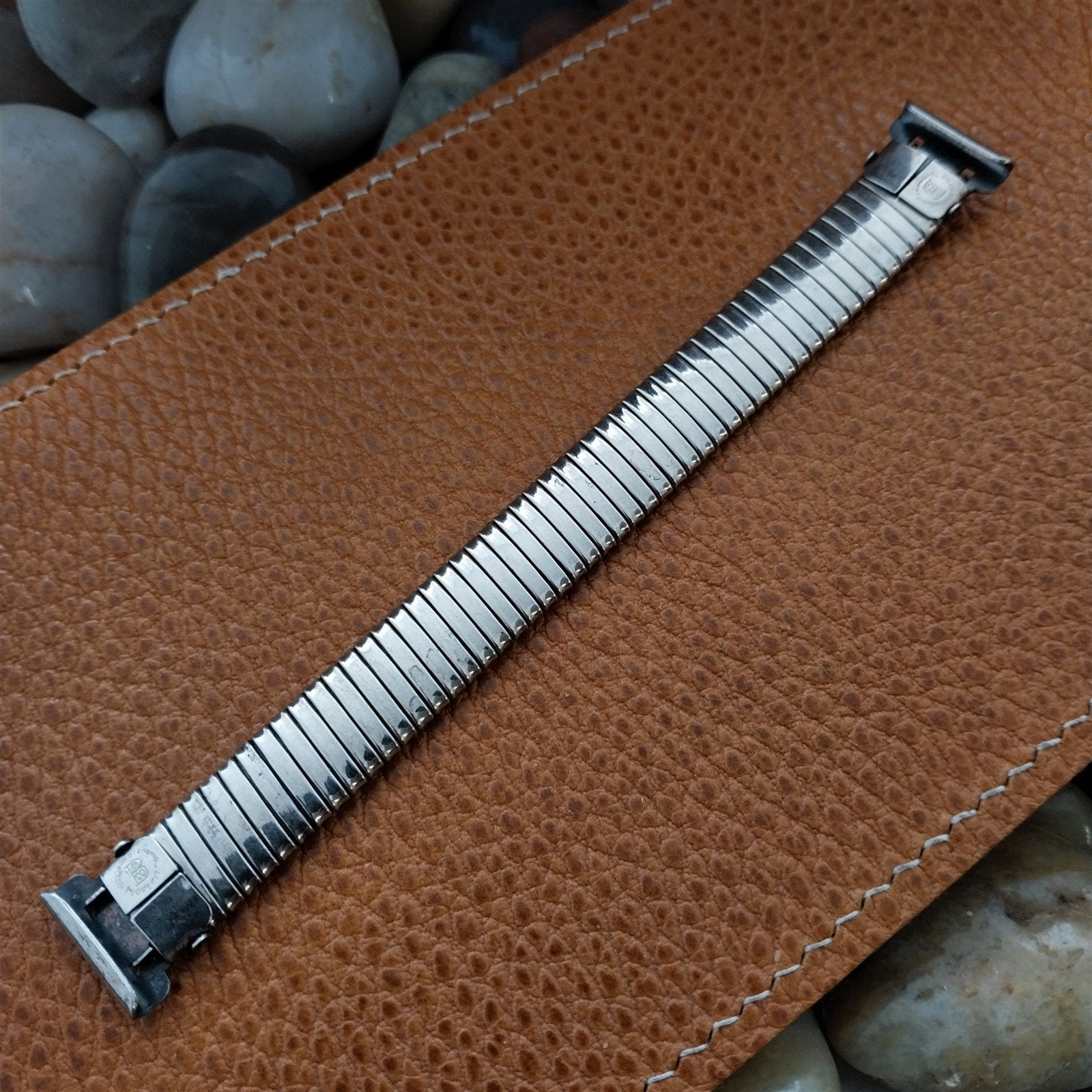 5/8" Bliss USA 10k White Gold-Filled On Sterling Wire Lug Vintage Watch Band