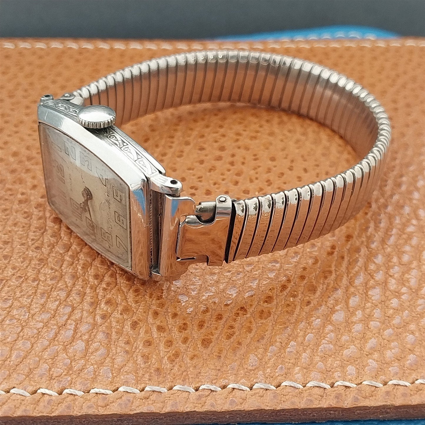 5/8" Bliss USA 10k White Gold-Filled On Sterling Wire Lug Vintage Watch Band