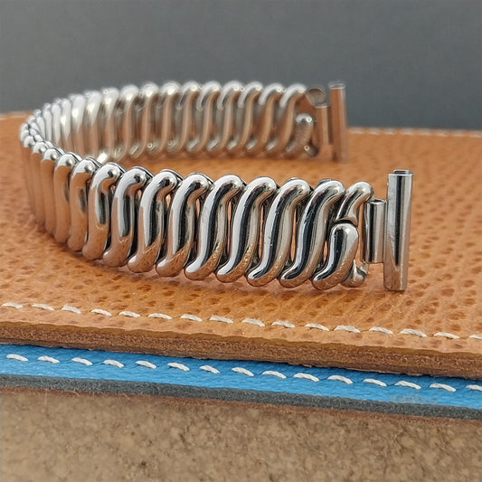 Vintage 1951 Flex-Let 5/8" Stainless Steel Classic Stretch Unused Watch Band
