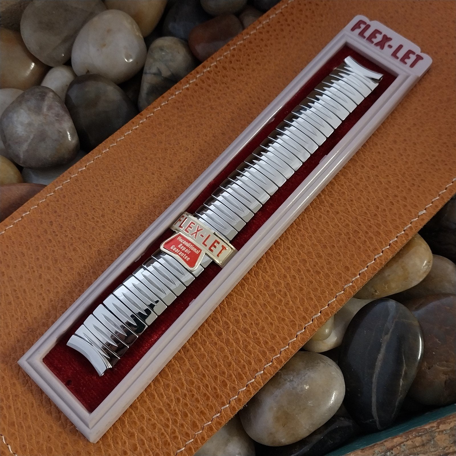 Vintage 1955 Flex-Let Rex 5/8" Stainless Steel Classic Stretch Unused Watch Band