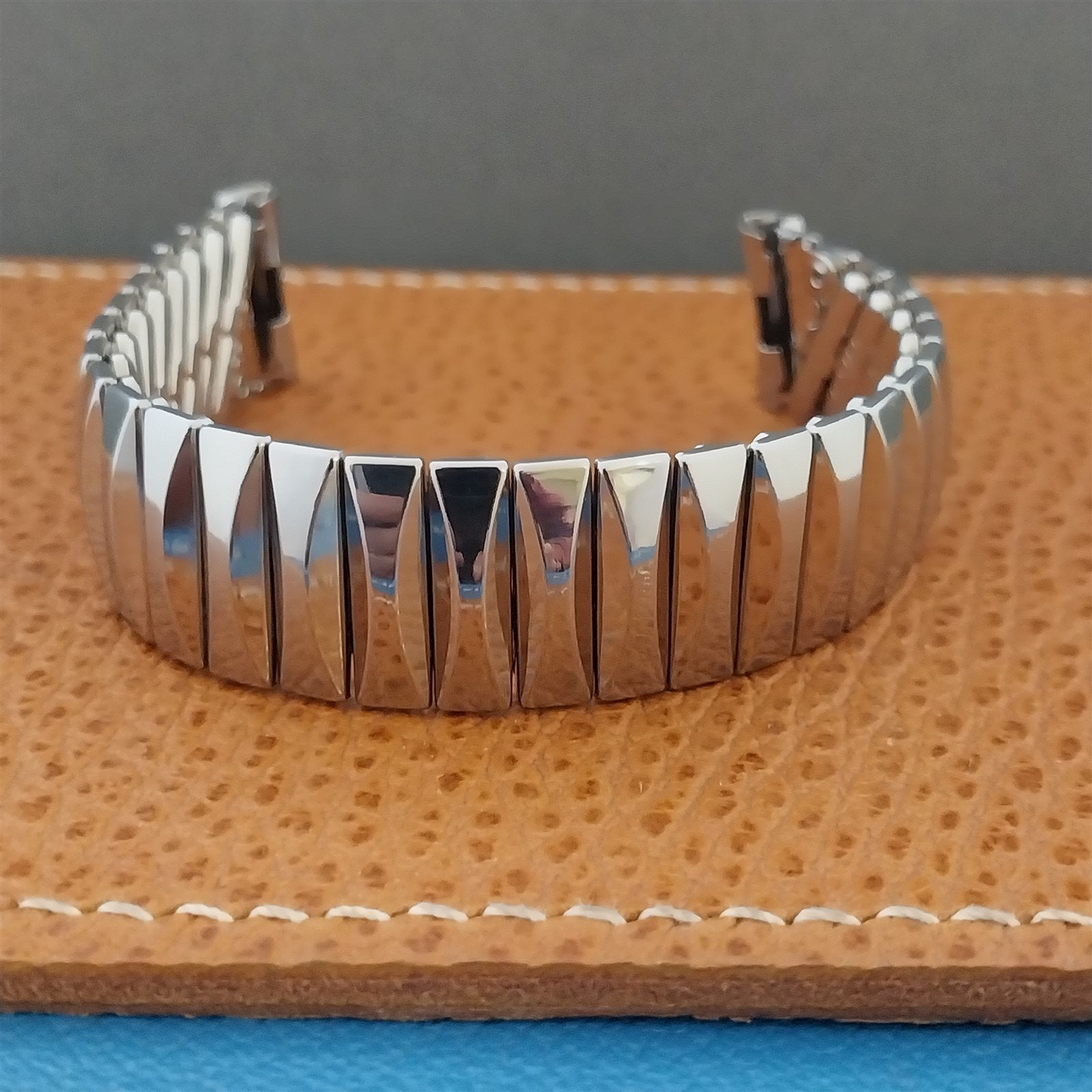 Vintage 1955 Flex-Let Rex 5/8" Stainless Steel Classic Stretch Unused Watch Band