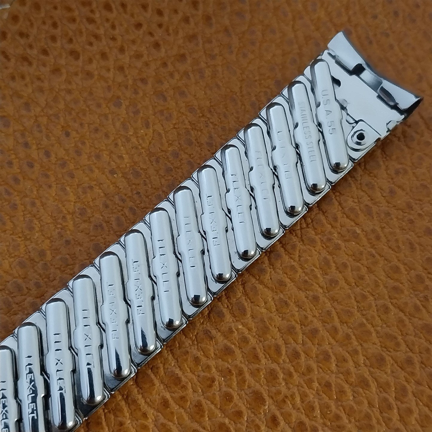 Vintage 1955 Flex-Let Rex 5/8" Stainless Steel Classic Stretch Unused Watch Band