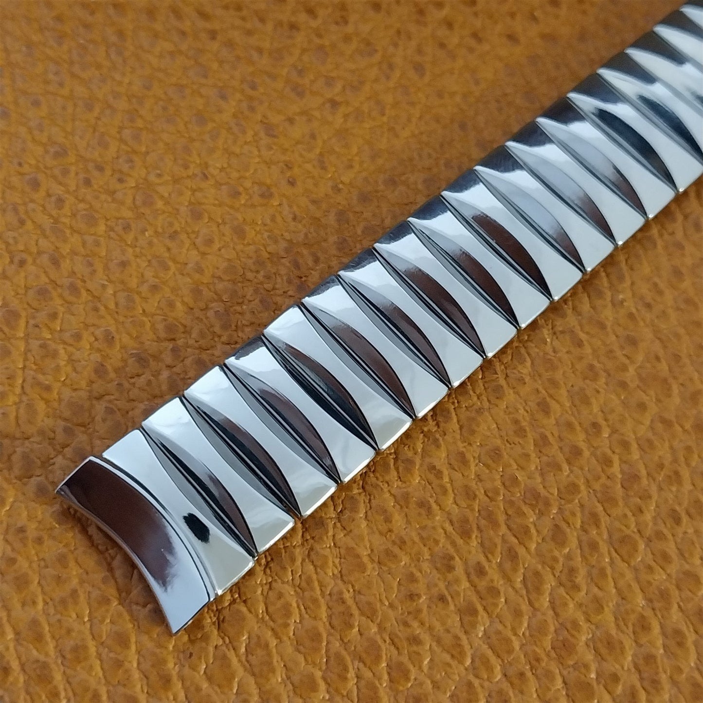 Vintage 1955 Flex-Let Rex 5/8" Stainless Steel Classic Stretch Unused Watch Band