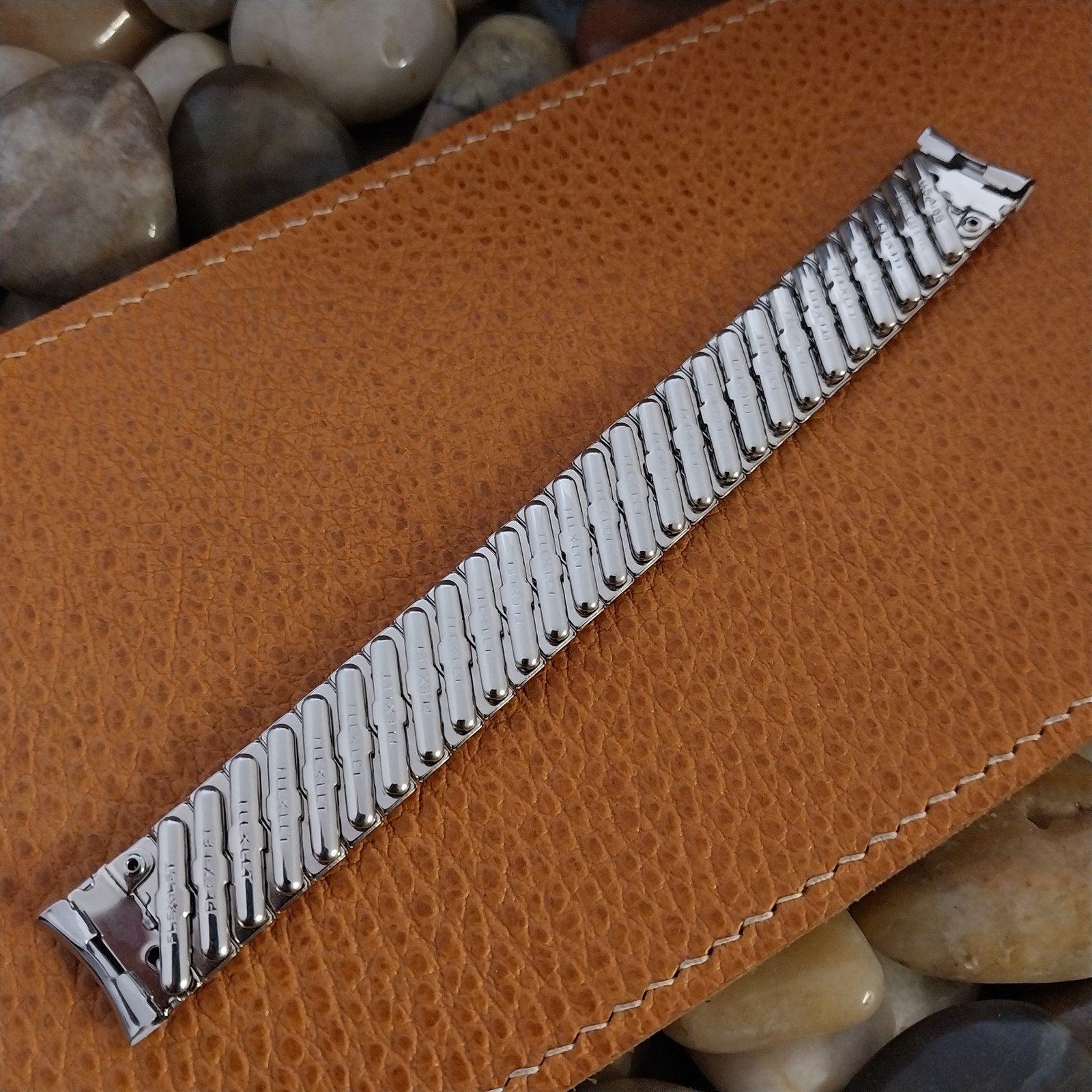 Vintage 1955 Flex-Let Rex 5/8" Stainless Steel Classic Stretch Unused Watch Band