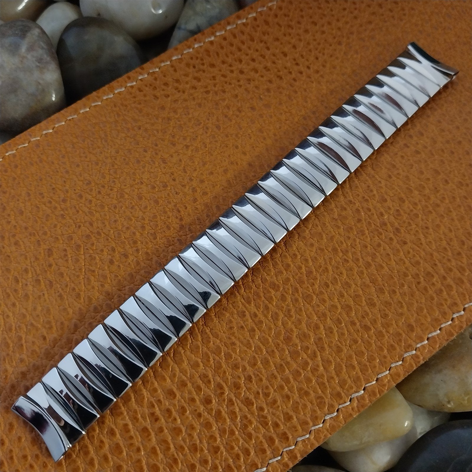 Vintage 1955 Flex-Let Rex 5/8" Stainless Steel Classic Stretch Unused Watch Band