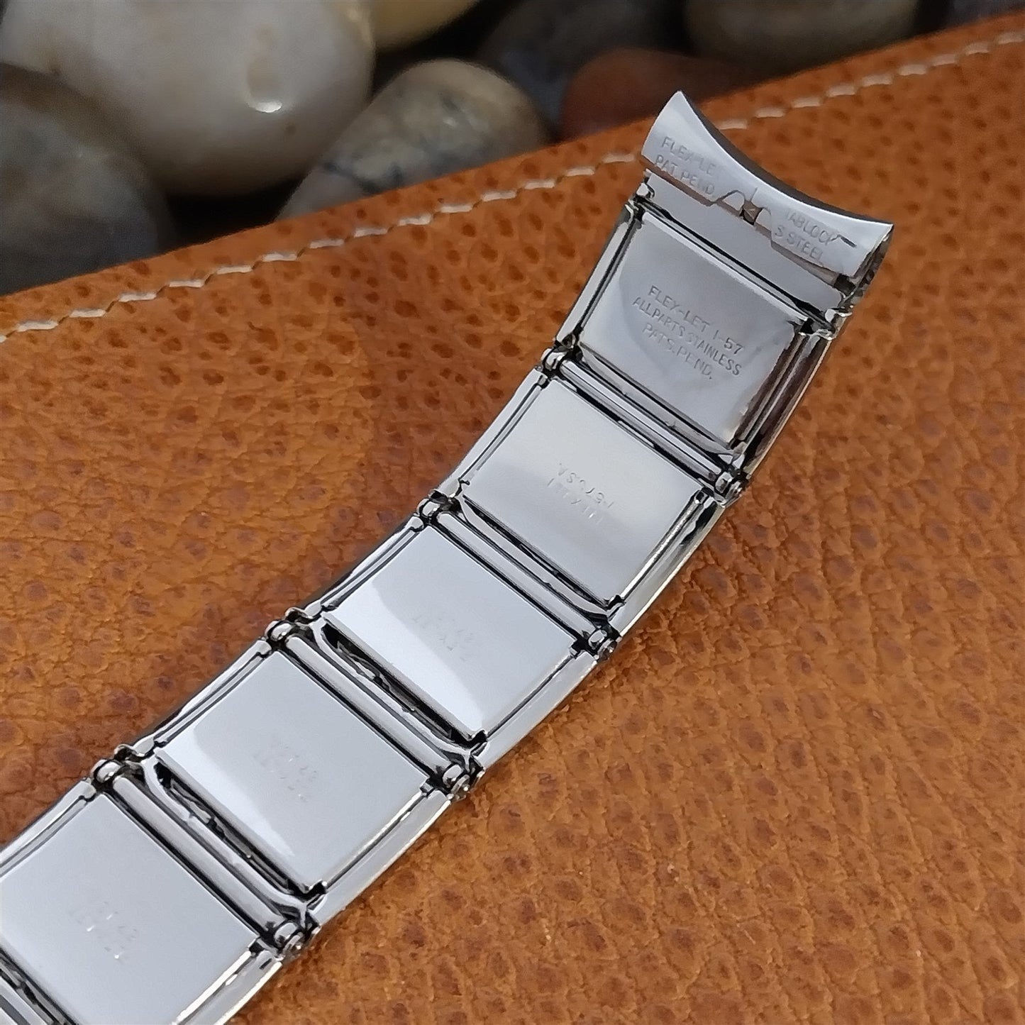 Vintage 1957 Flex-Let Mid-Century Modern Stainless Beau Jaguar Unused Watch Band