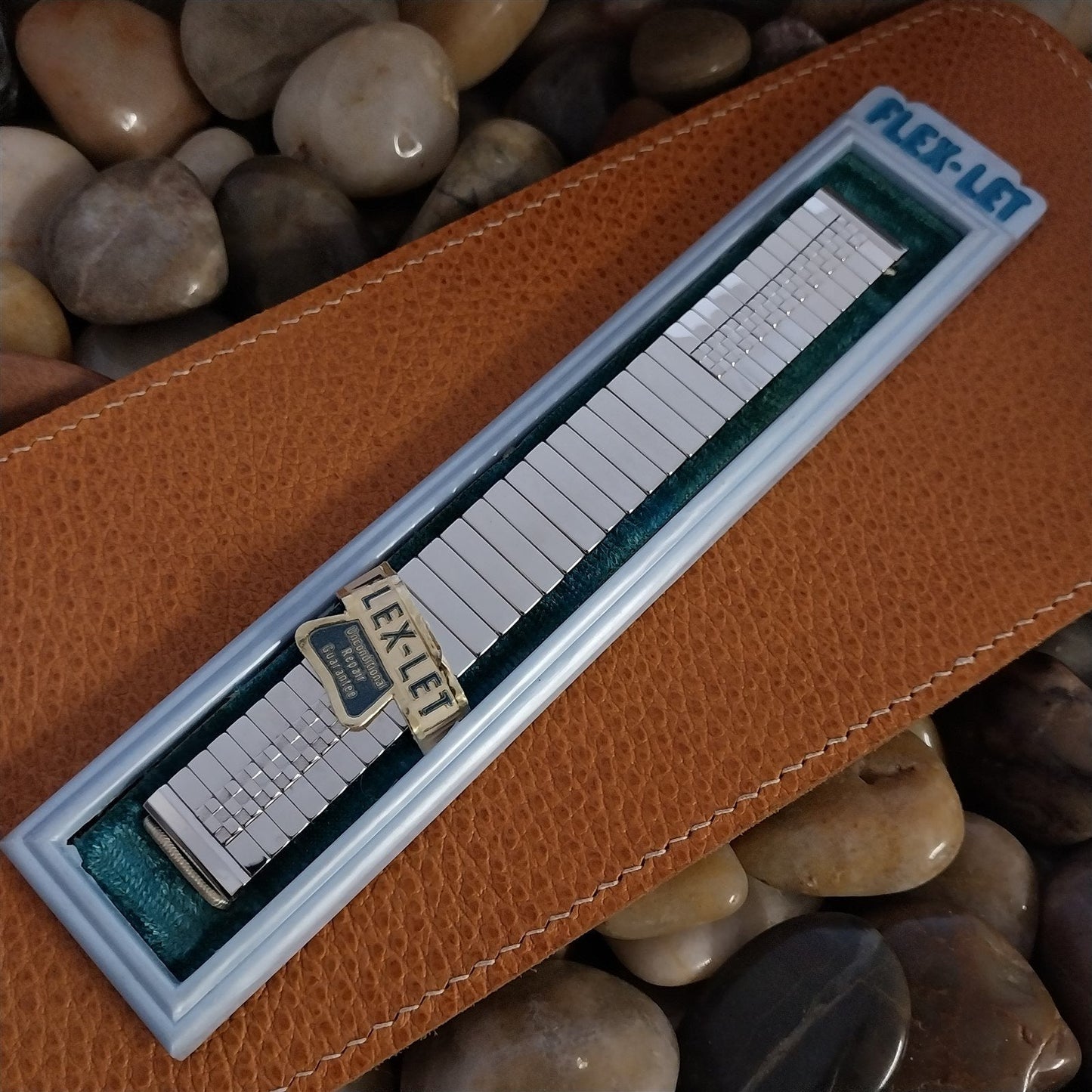 Vintage 1950s 17.2mm Flex-Let Domino 10k White Gold Filled Expansion Watch Band