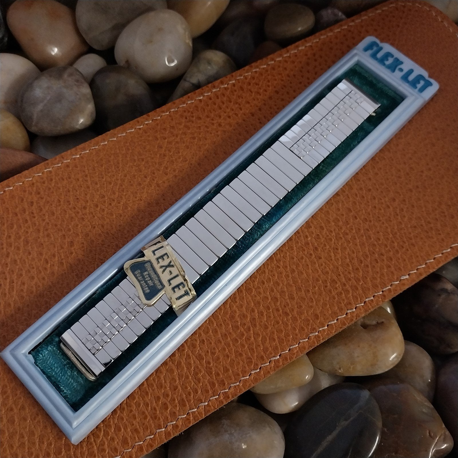 Vintage 1950s 17.2mm Flex-Let Domino 10k White Gold Filled Expansion Watch Band