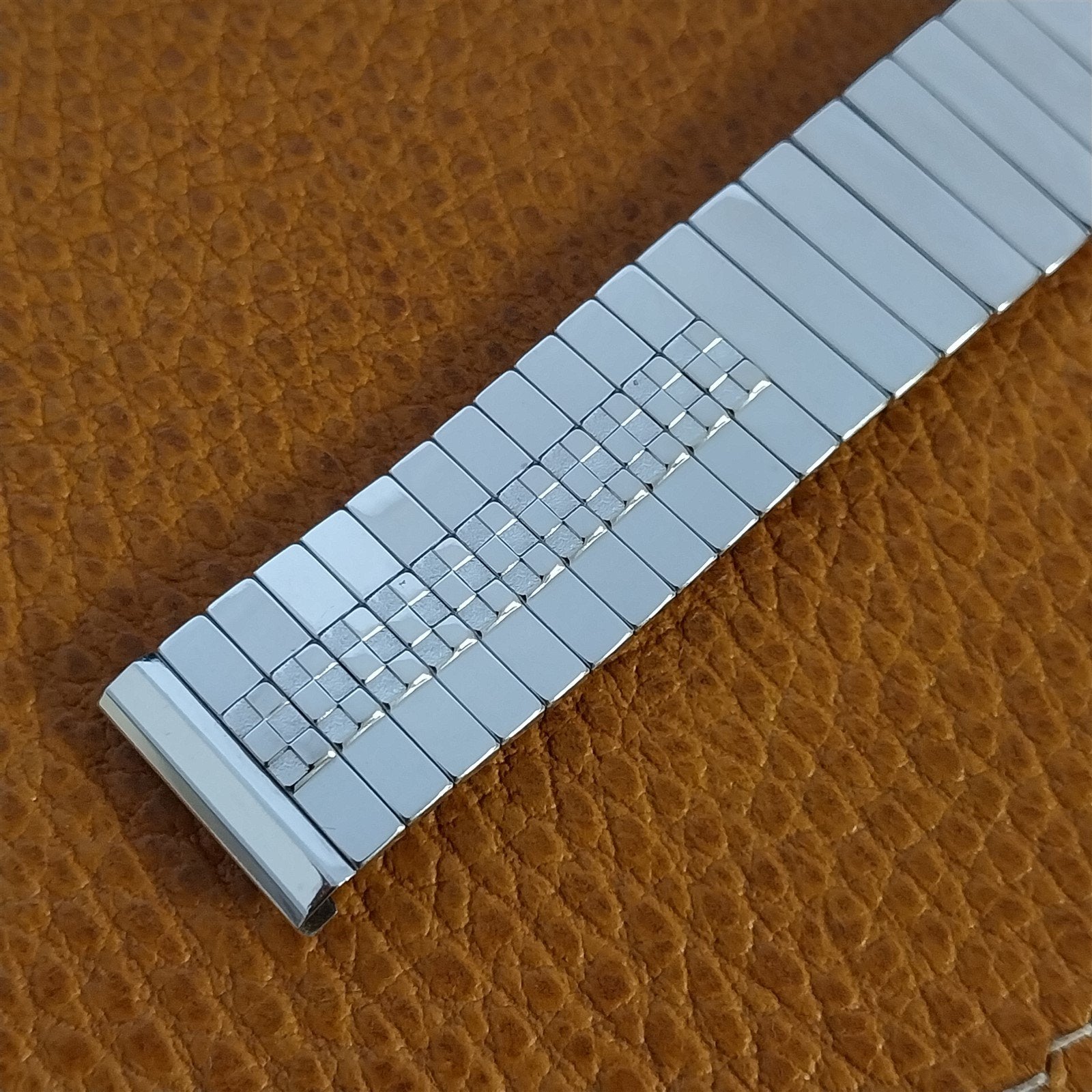 Vintage 1950s 17.2mm Flex-Let Domino 10k White Gold Filled Expansion Watch Band